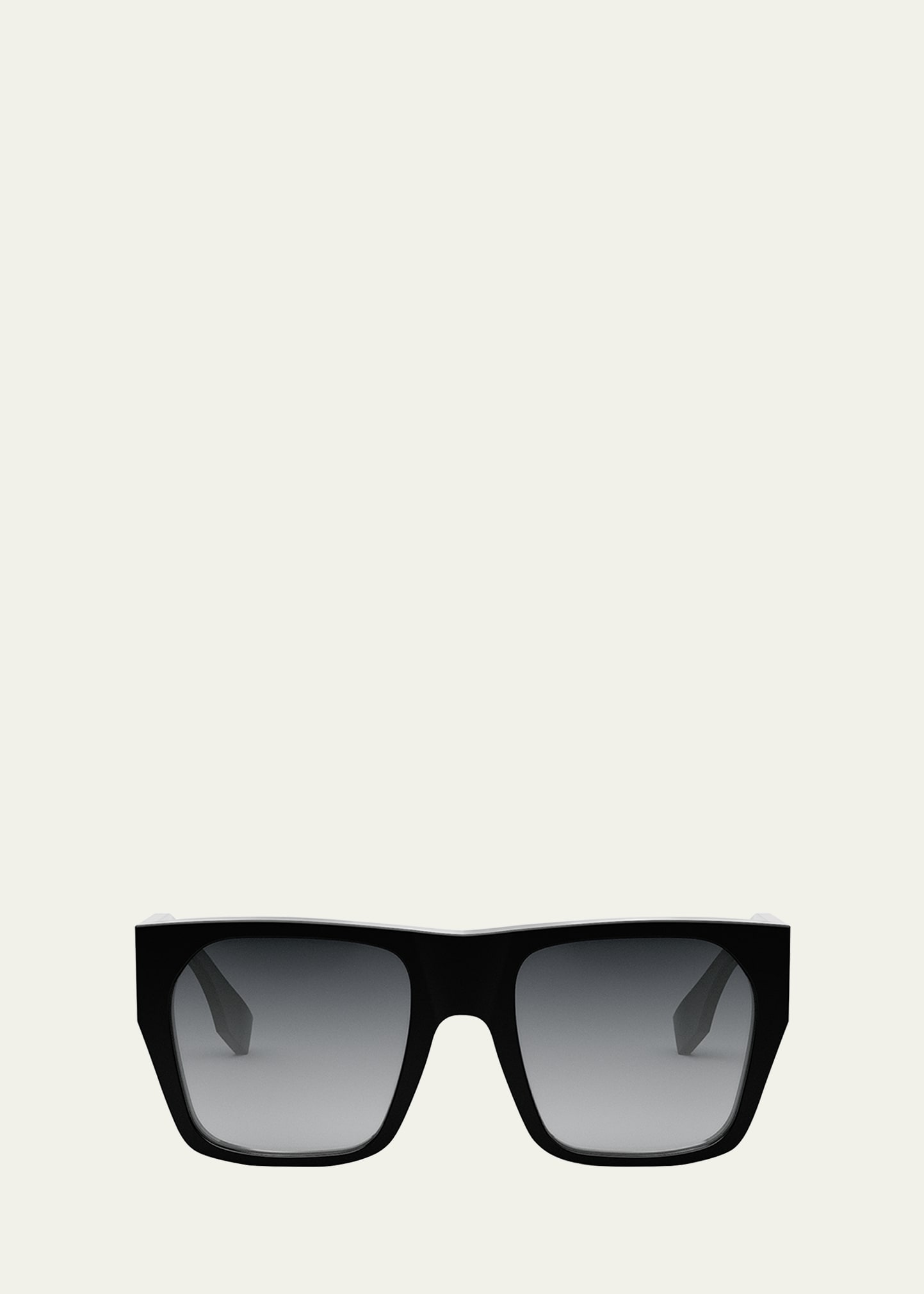 Shop Fendi Baguette Acetate Round Sunglasses In Black