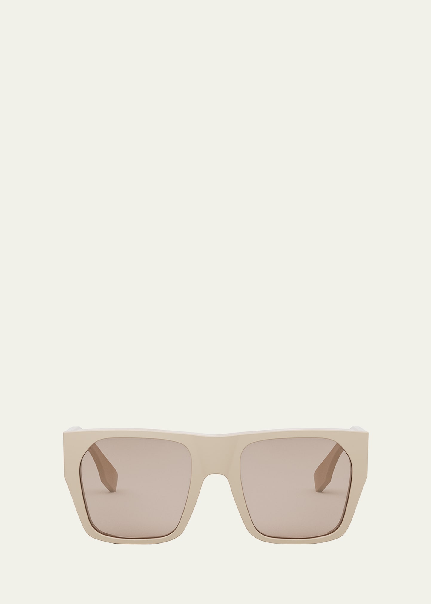 Fendi Baguette Acetate Round Sunglasses In Beige