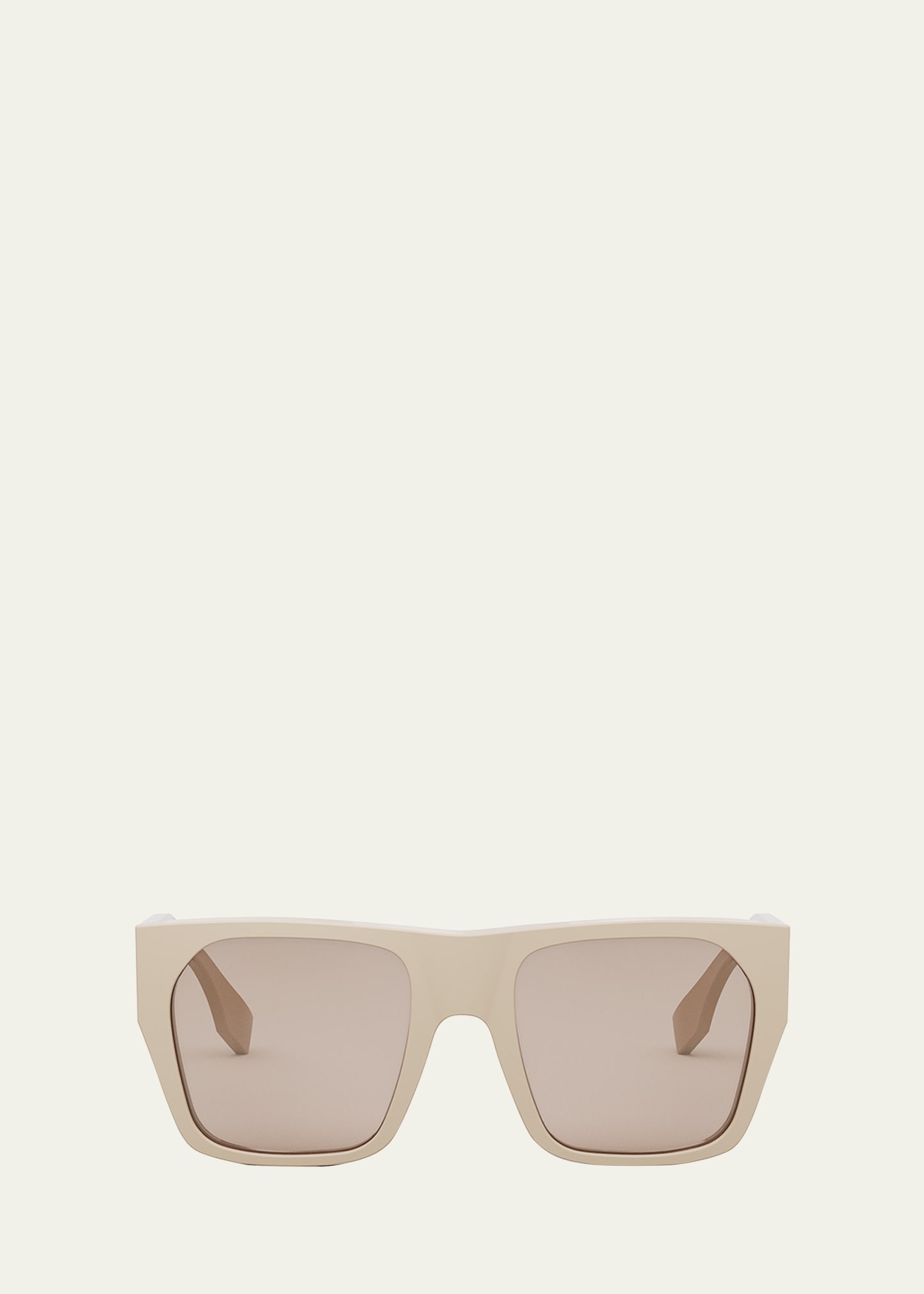 Shop Fendi Baguette Acetate Round Sunglasses In Beige