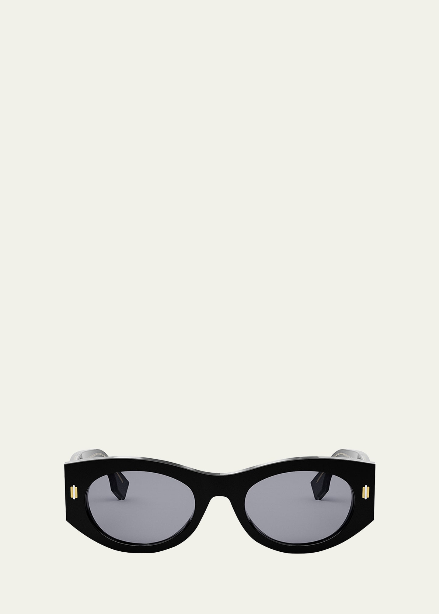 Shop Fendi Roma Acetate Shield Sunglasses In Black