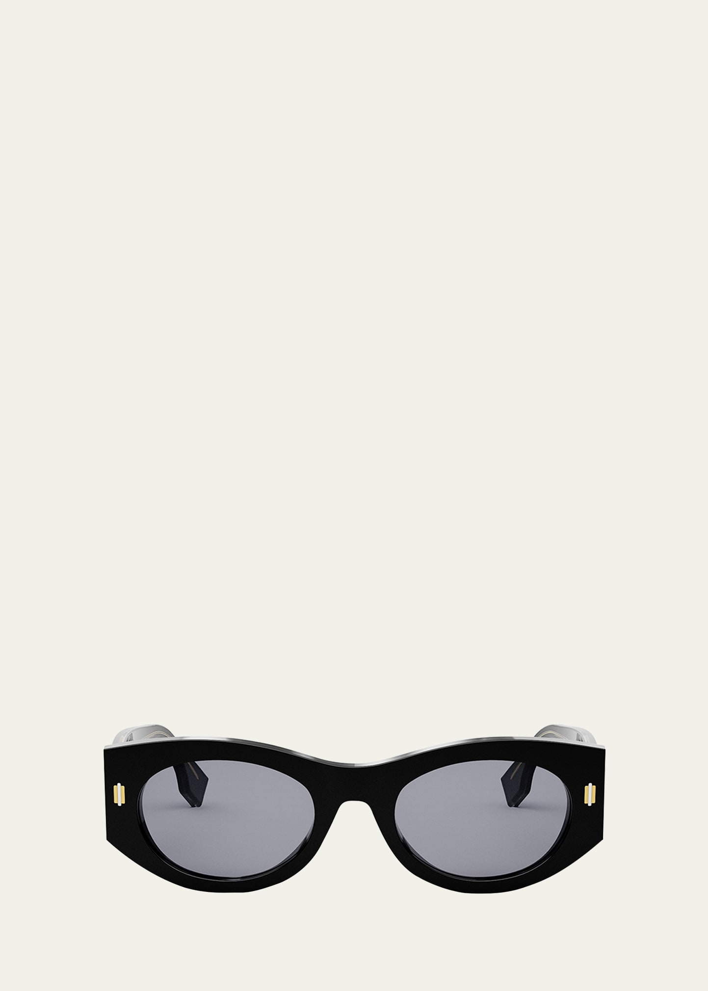 Fendi Roma Acetate Shield Sunglasses In Black