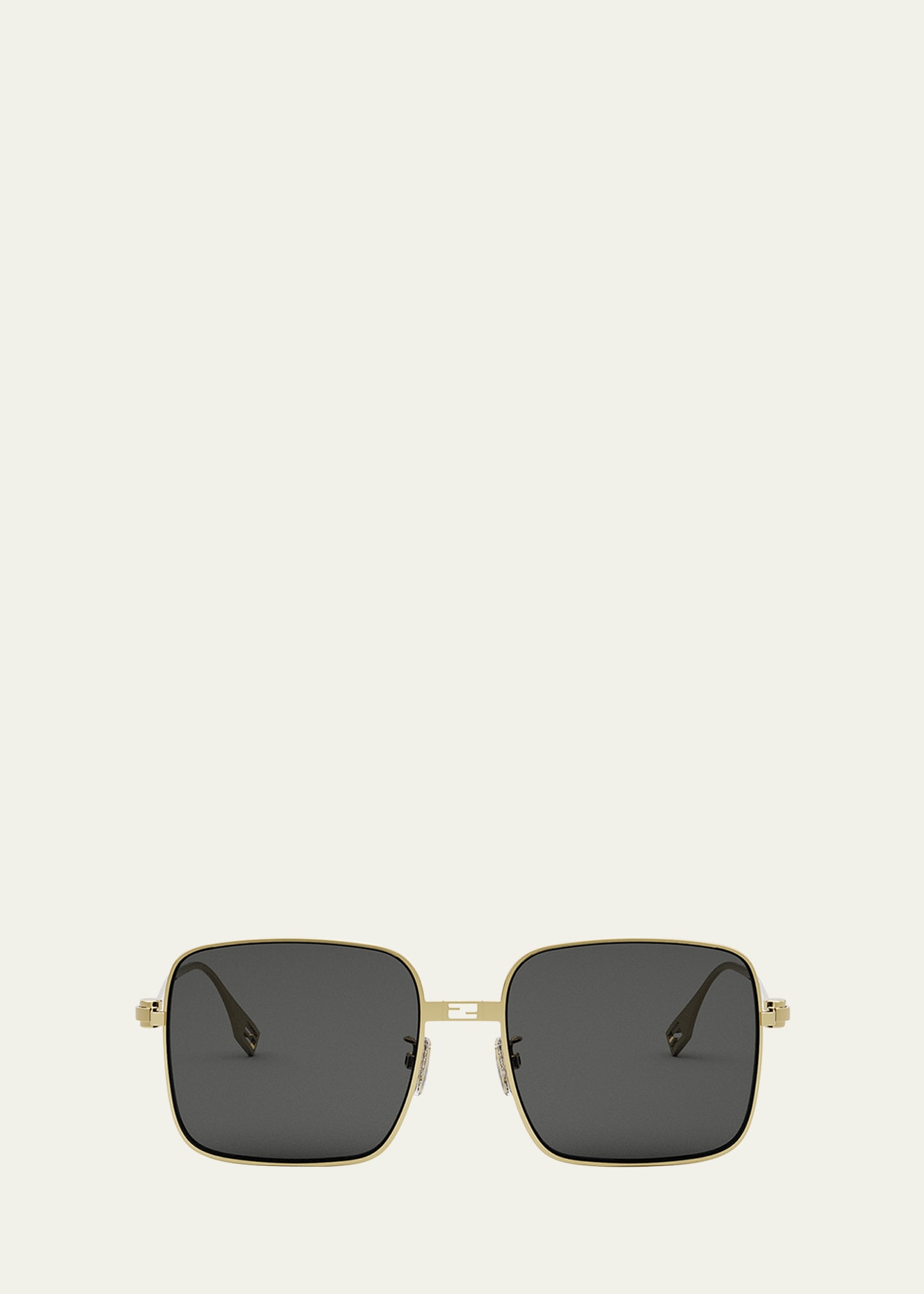 Shop Fendi Baguette Metal Round Sunglasses In Grey