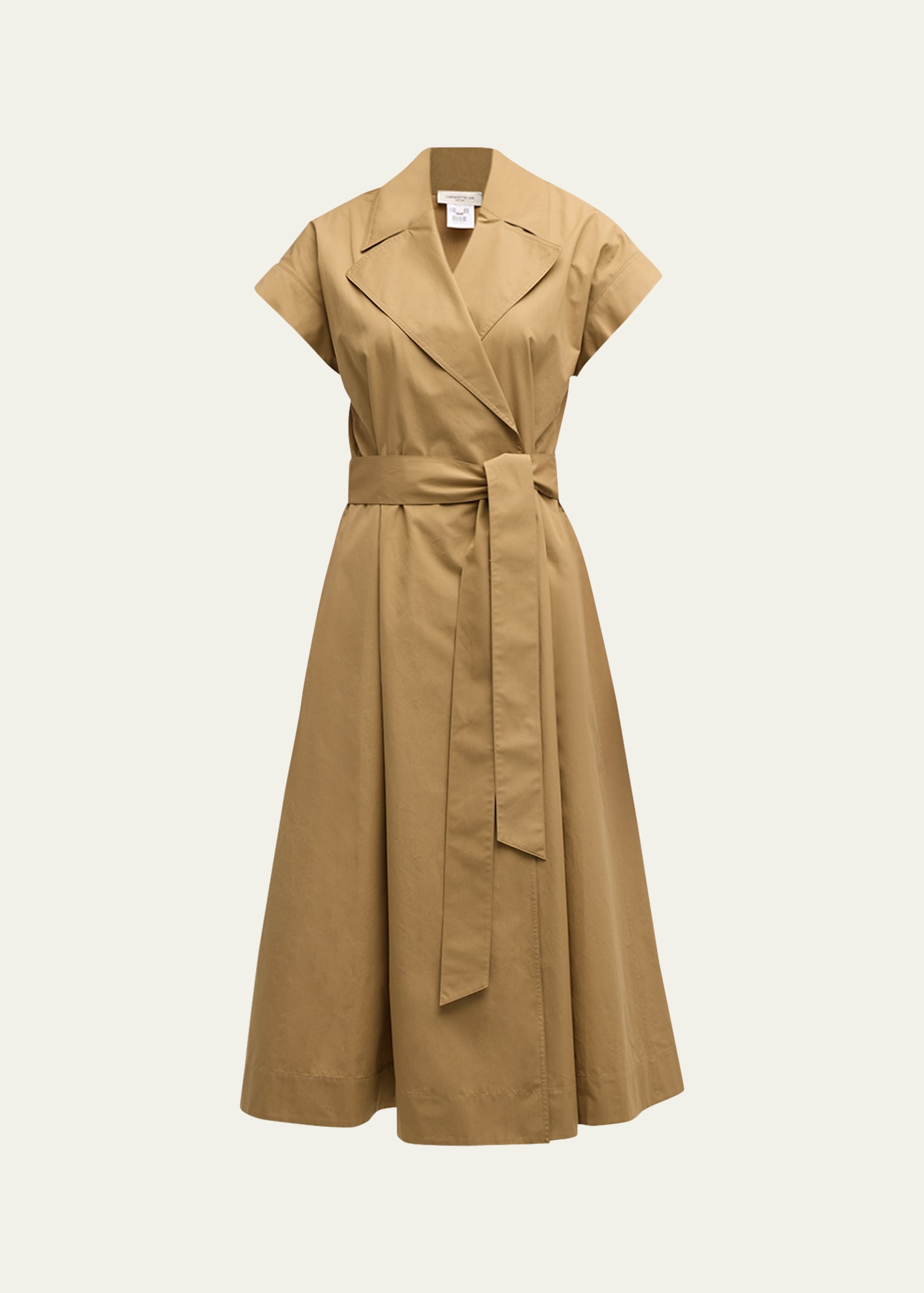 Lafayette 148 New York Belted Organic Cotton Poplin Midi Wrap Dress | Smart  Closet