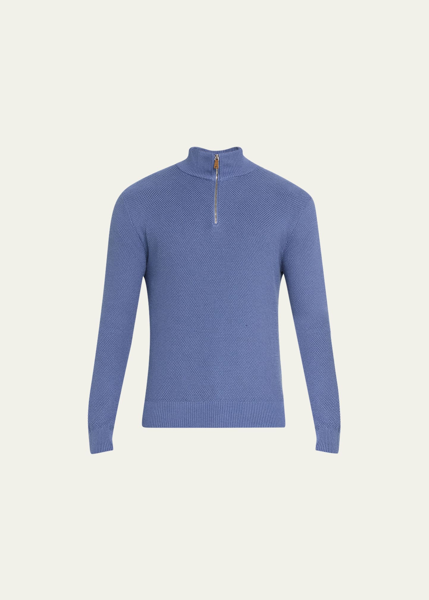 Ralph Lauren Men's Textured Half-zip Sweater In Blue