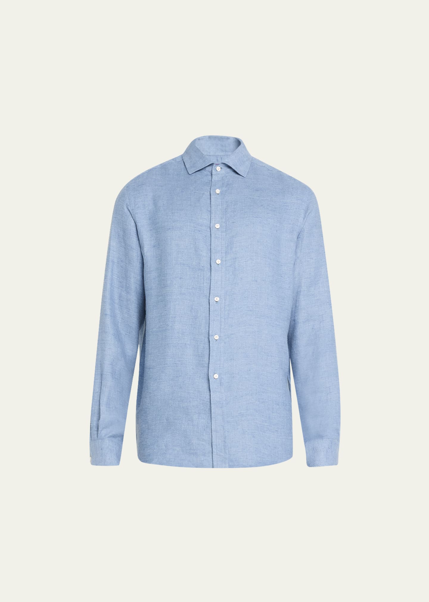 Ralph Lauren Men's Brushed Linen Sport Shirt In Blue