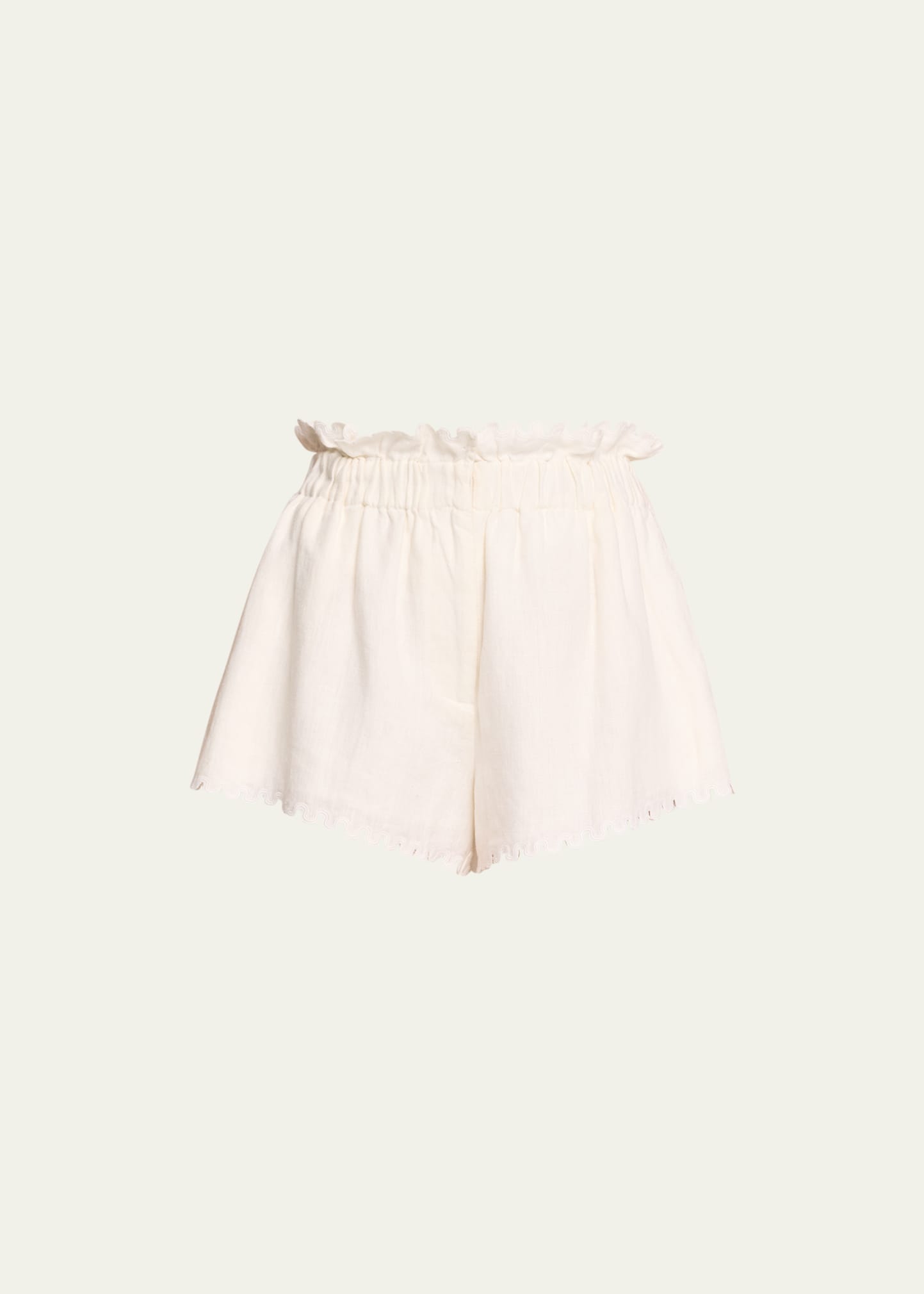 Sea Liat Scalloped Pull-on Shorts In White