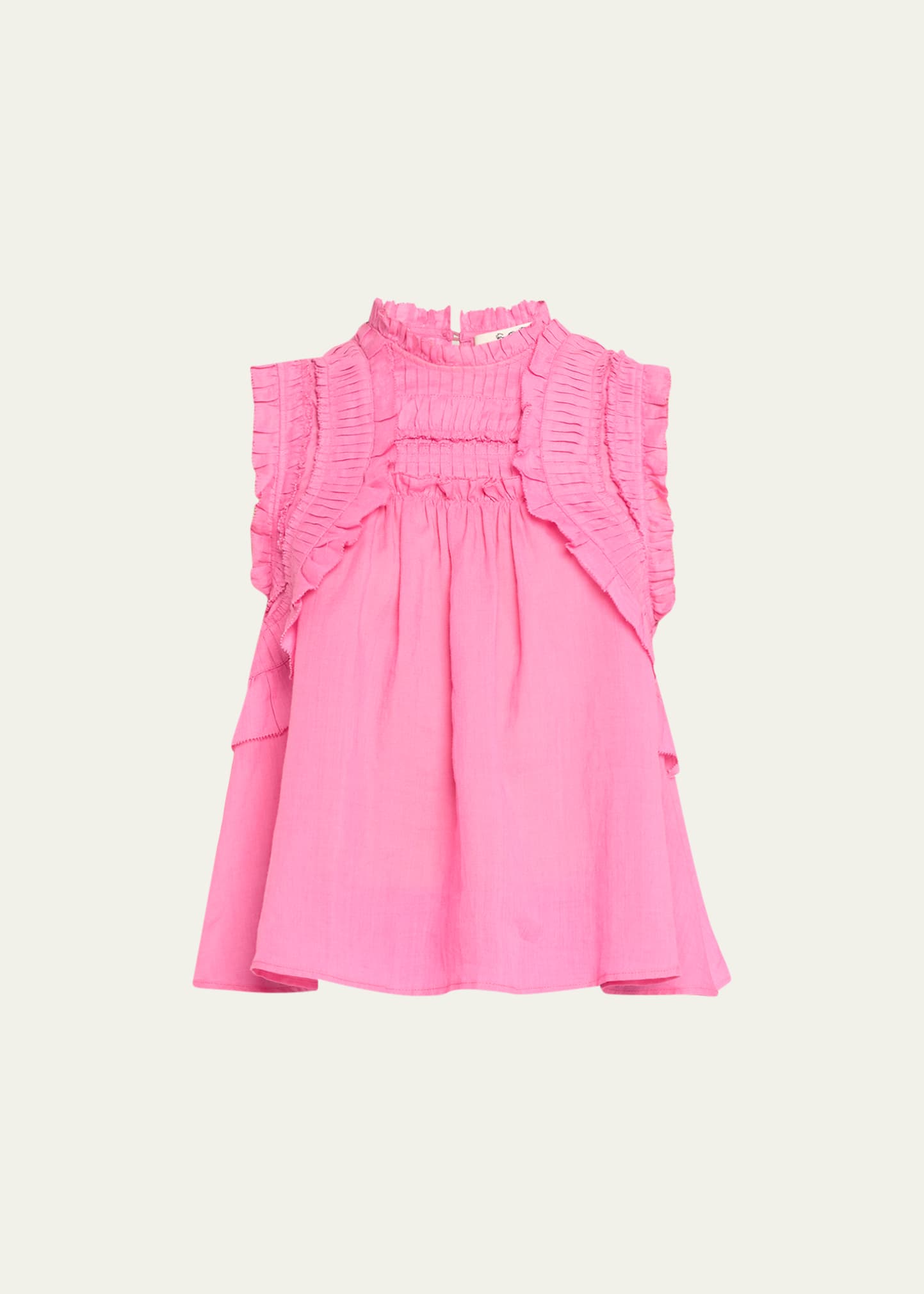 Sea Cole Smocked Ramie Tank Top In Pink
