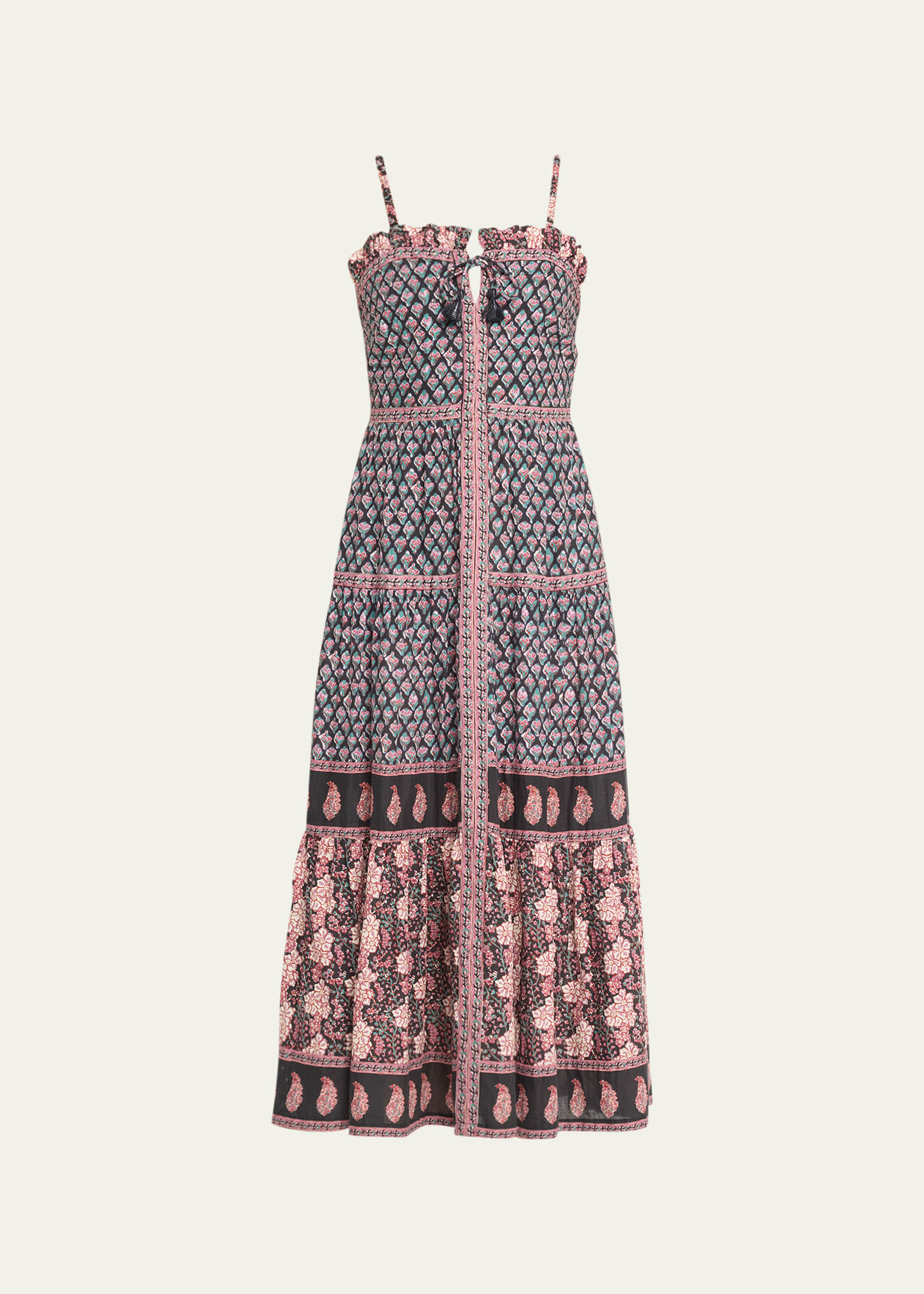 Donna Multi-Print Sleeveless Midi Dress