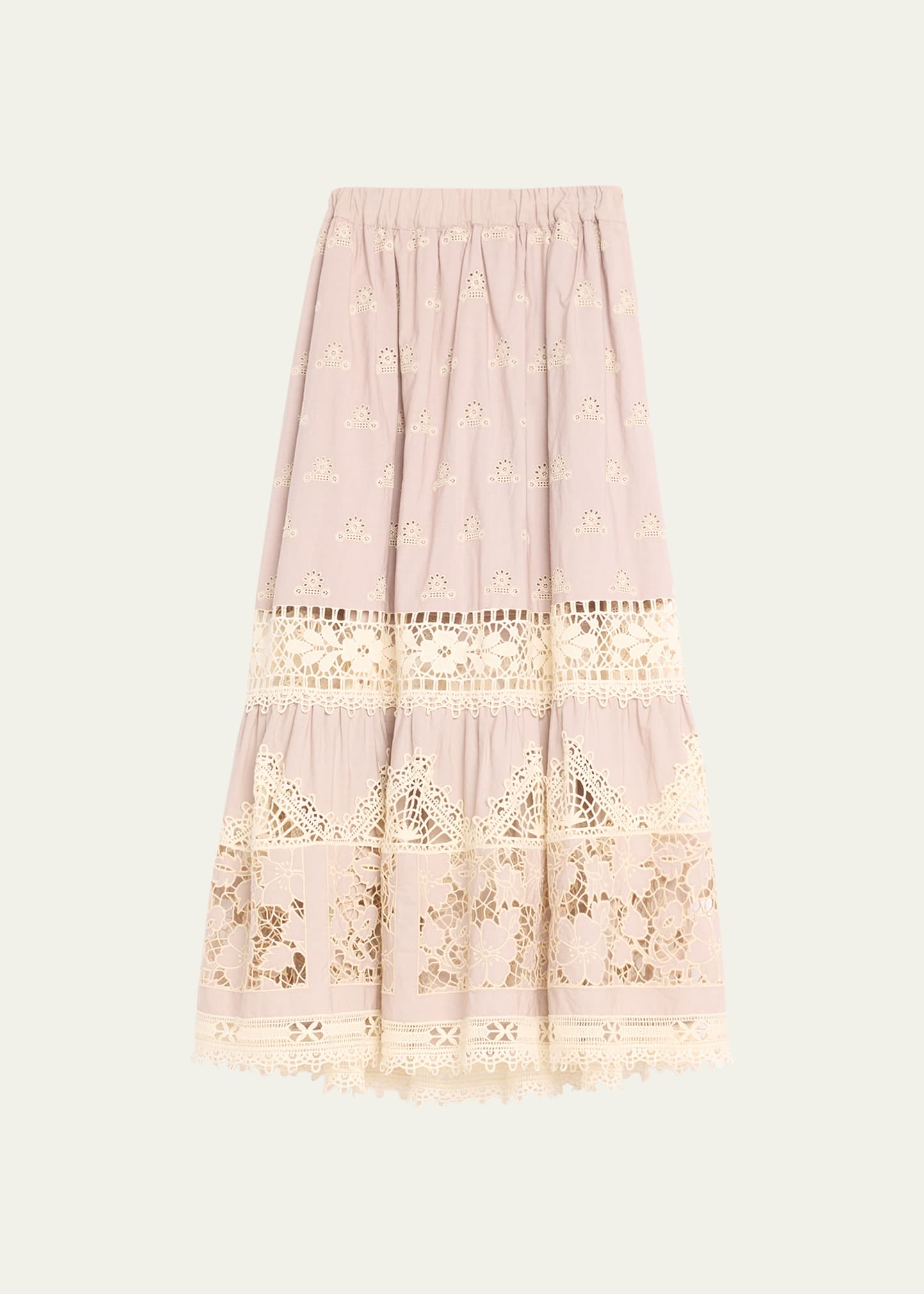 Sea Joah Embroidered Maxi Skirt In Lilac