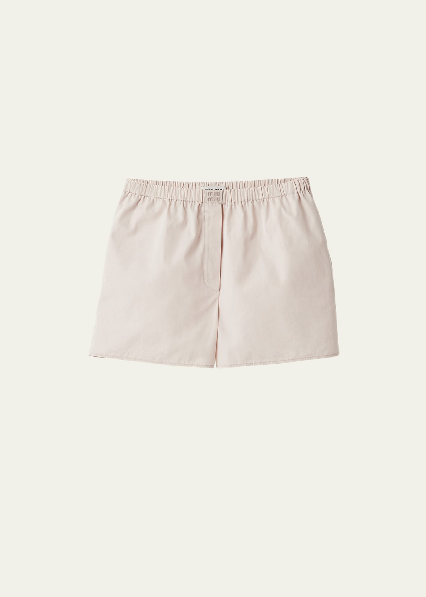 Miu Miu Elasticized Poplin Shorts In F0d91 Opale