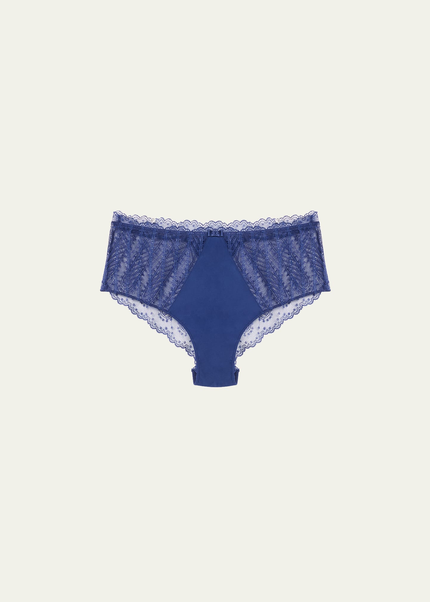 Simone Perele Canopee High-rise Lace & Crepe Retro Briefs In Midnight