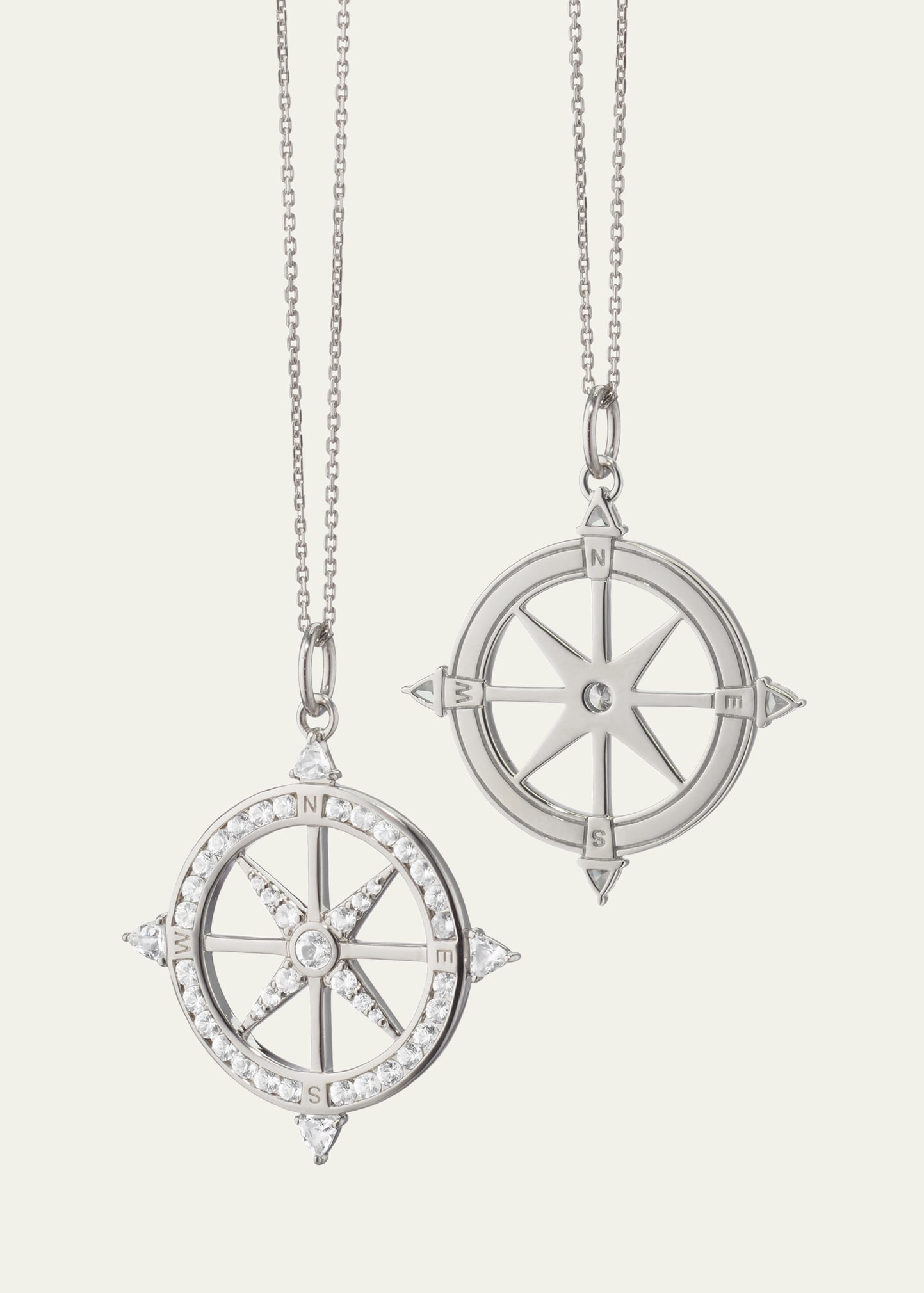 Adventure Sterling Silver and Sapphire Compass Necklace