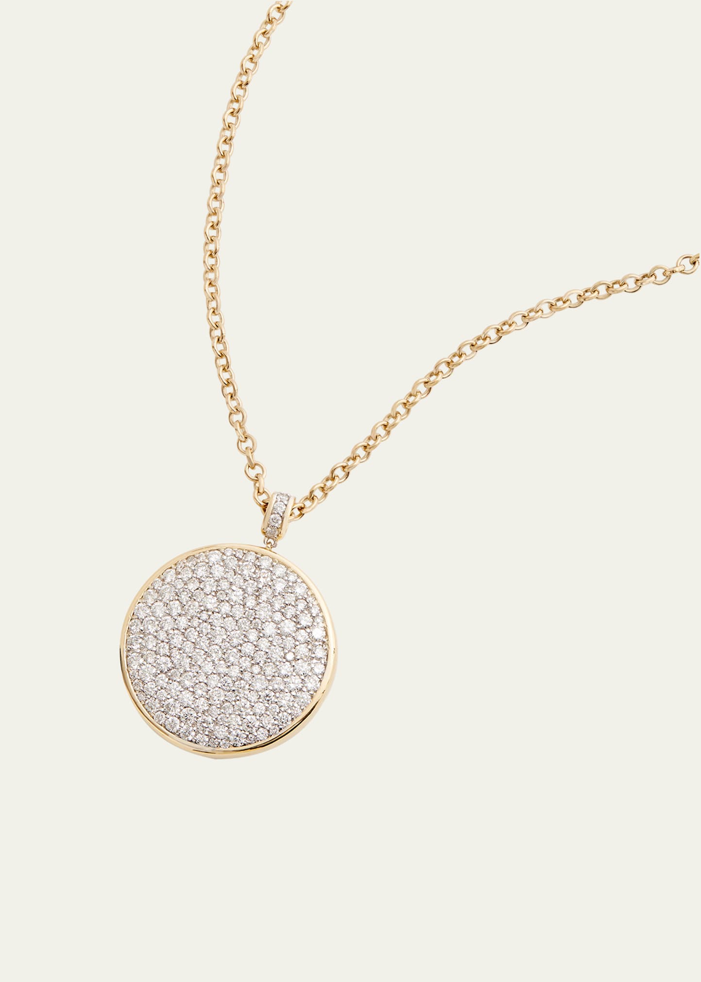 18K Large Pendant Necklace with Scattered Diamonds