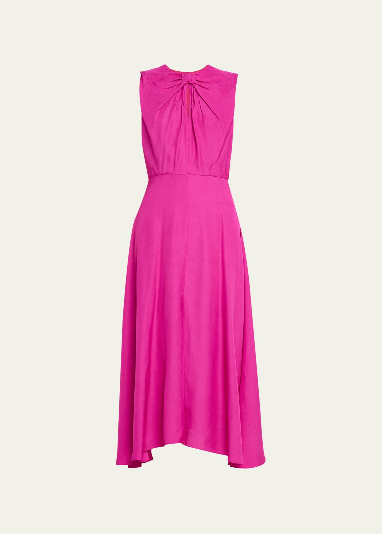 Shop Saloni Marla Sleeveless Bow Midi A-line Dress In 474-bougainvillea