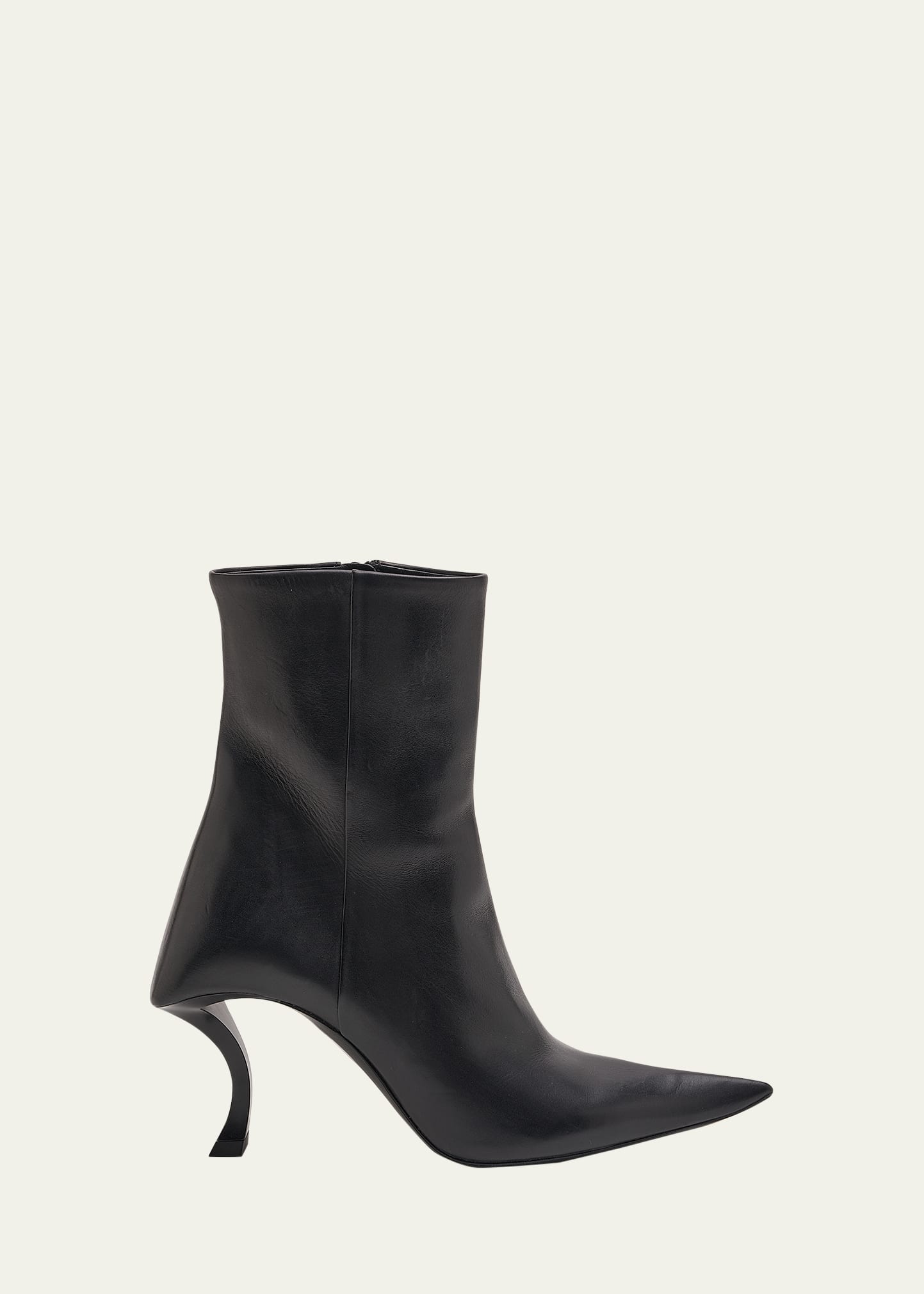 Balenciaga Hourg Leather Comma-heel Booties In 1000 Black