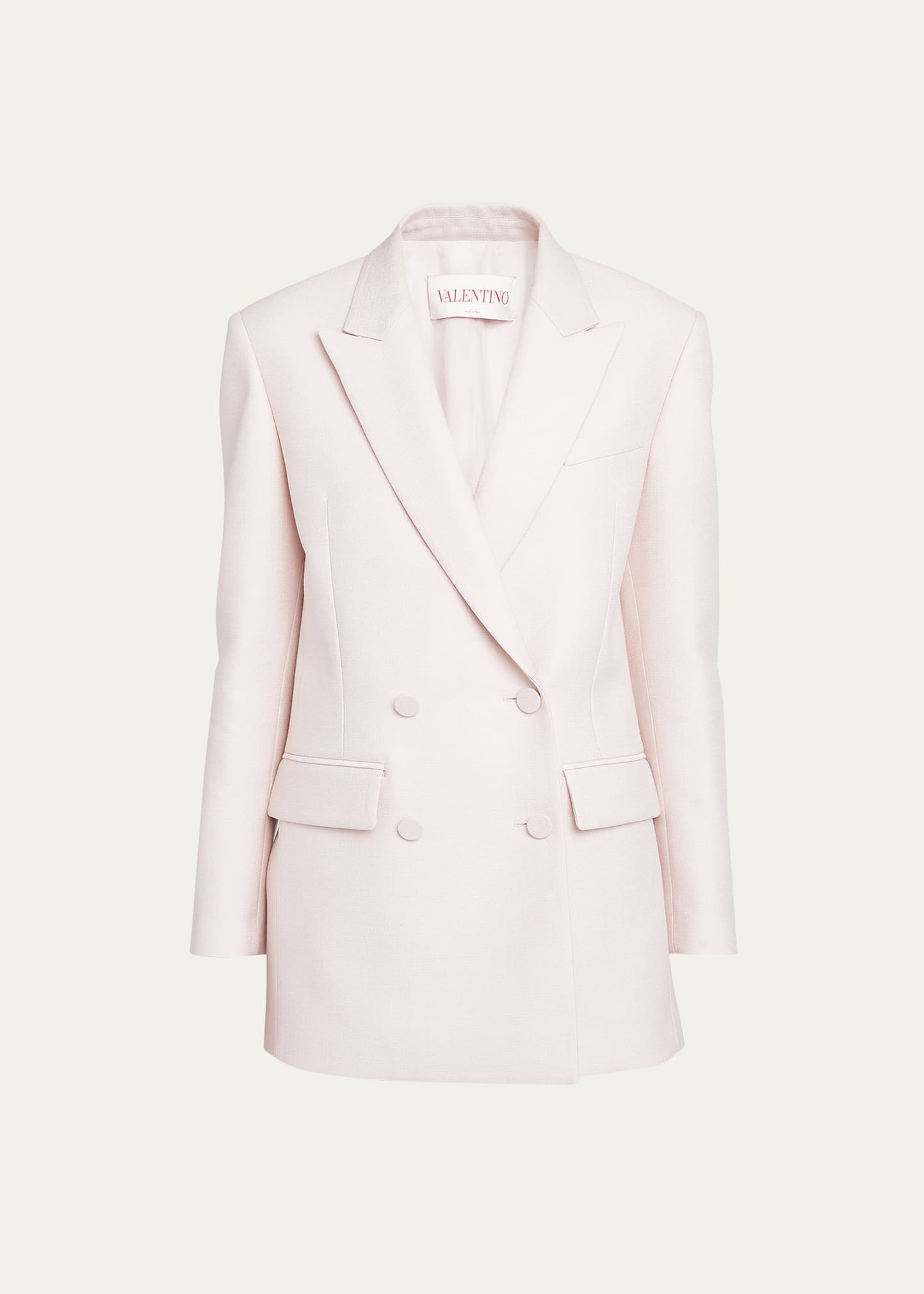 Shop Valentino Oversize Wool-blend Blazer Jacket In Mauve