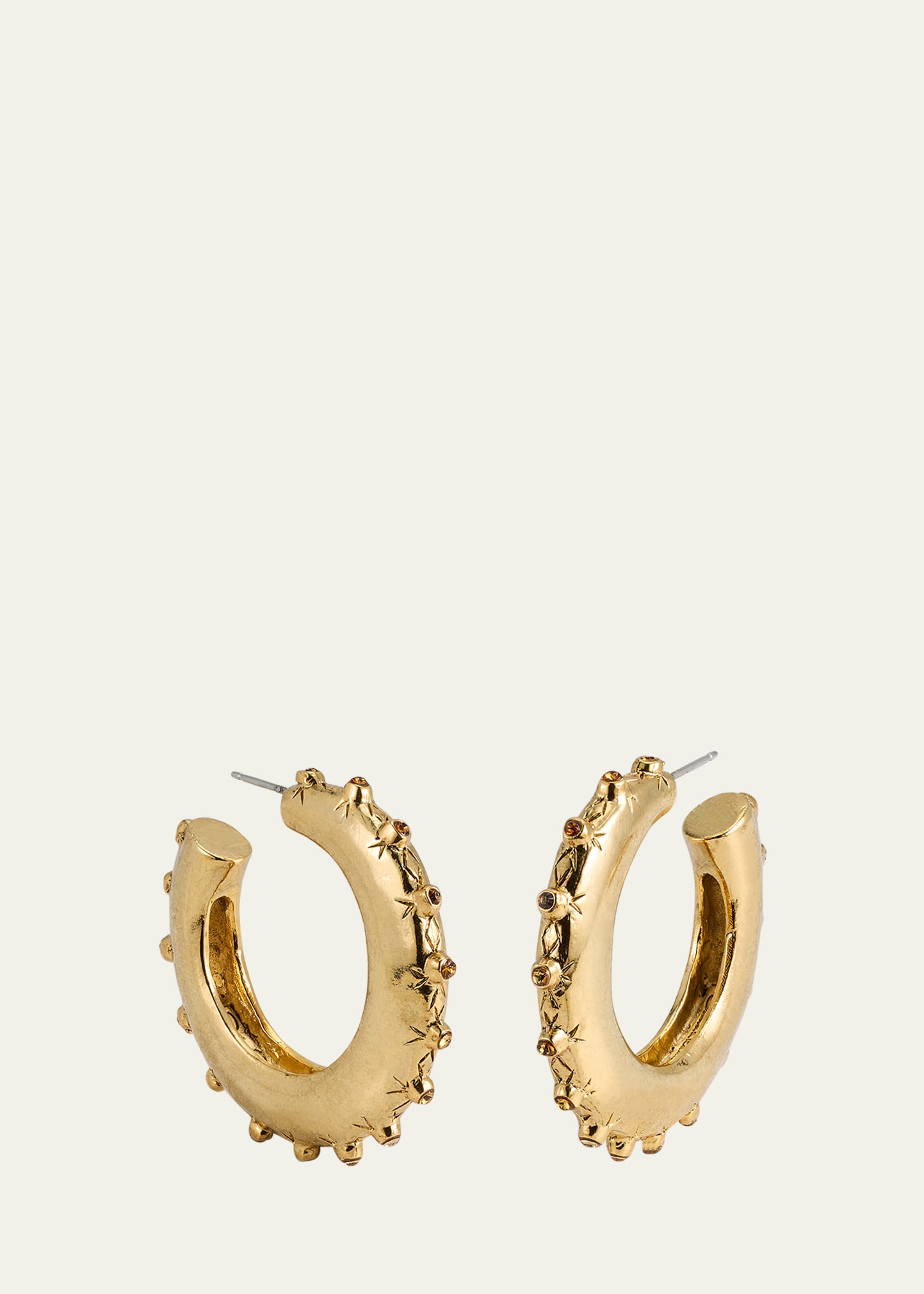 OSCAR DE LA RENTA CRYSTAL HOOP EARRINGS