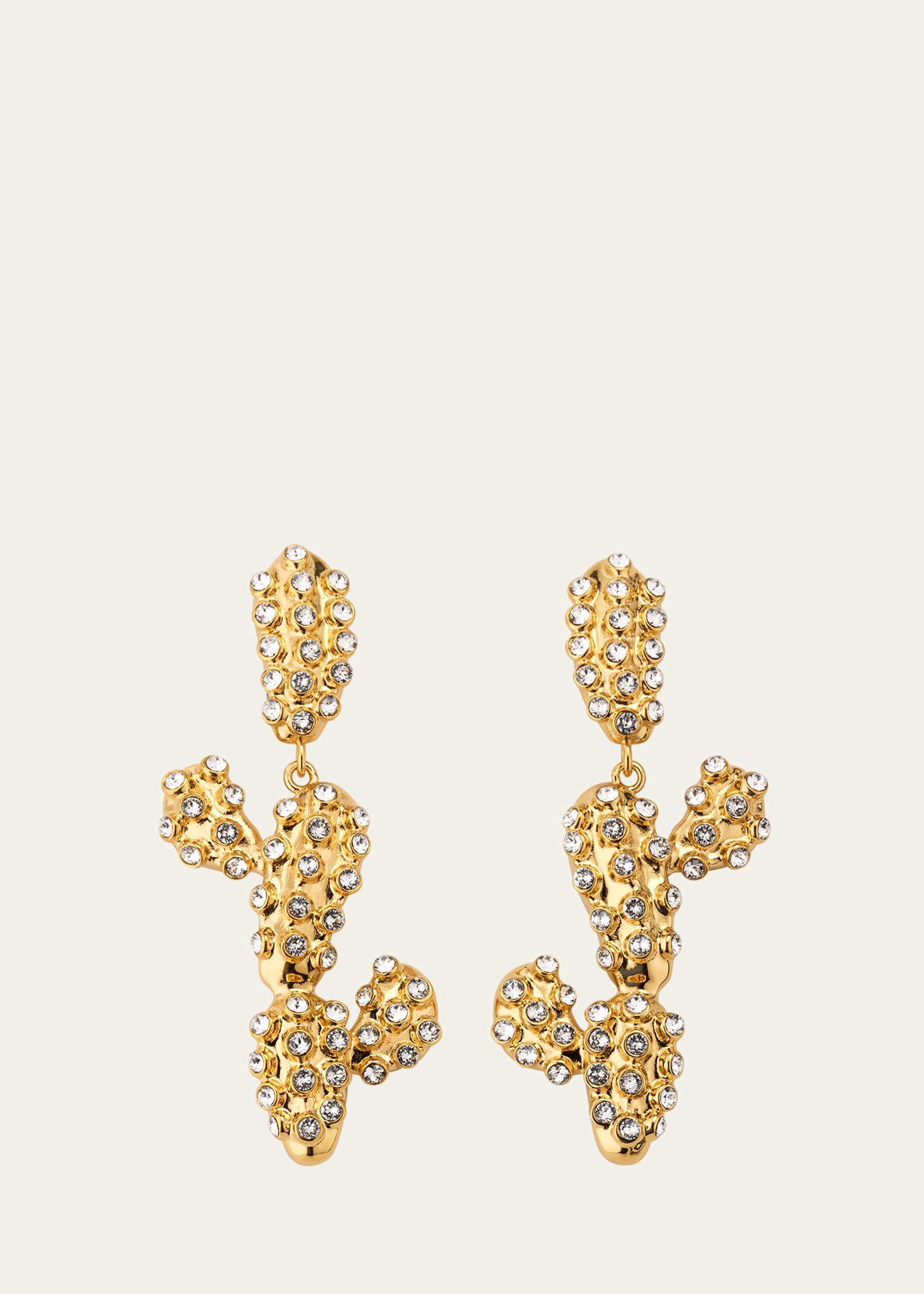 Oscar De La Renta Cactus Garland Earrings In Gold