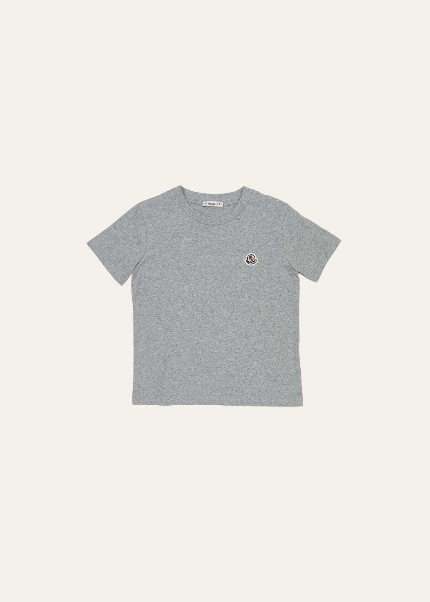 Moncler Kids' Boy's Logo Patch Short-sleeve T-shirt In 980 - Grey
