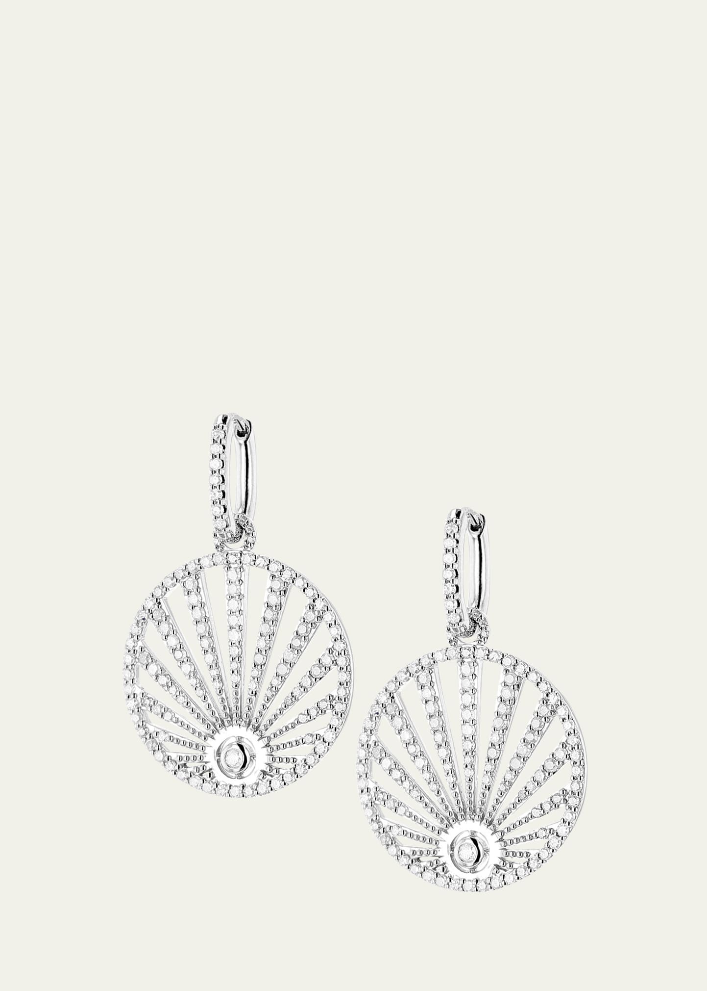 Sheryl Lowe Pave Diamond Sunrise Earrings With Oval Huggie Hoops In Silver