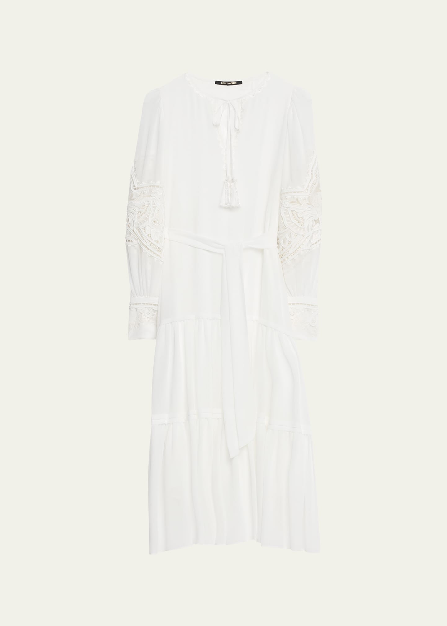 Kobi Halperin Mira Tiered Eyelet-embroidered Midi Dress In White