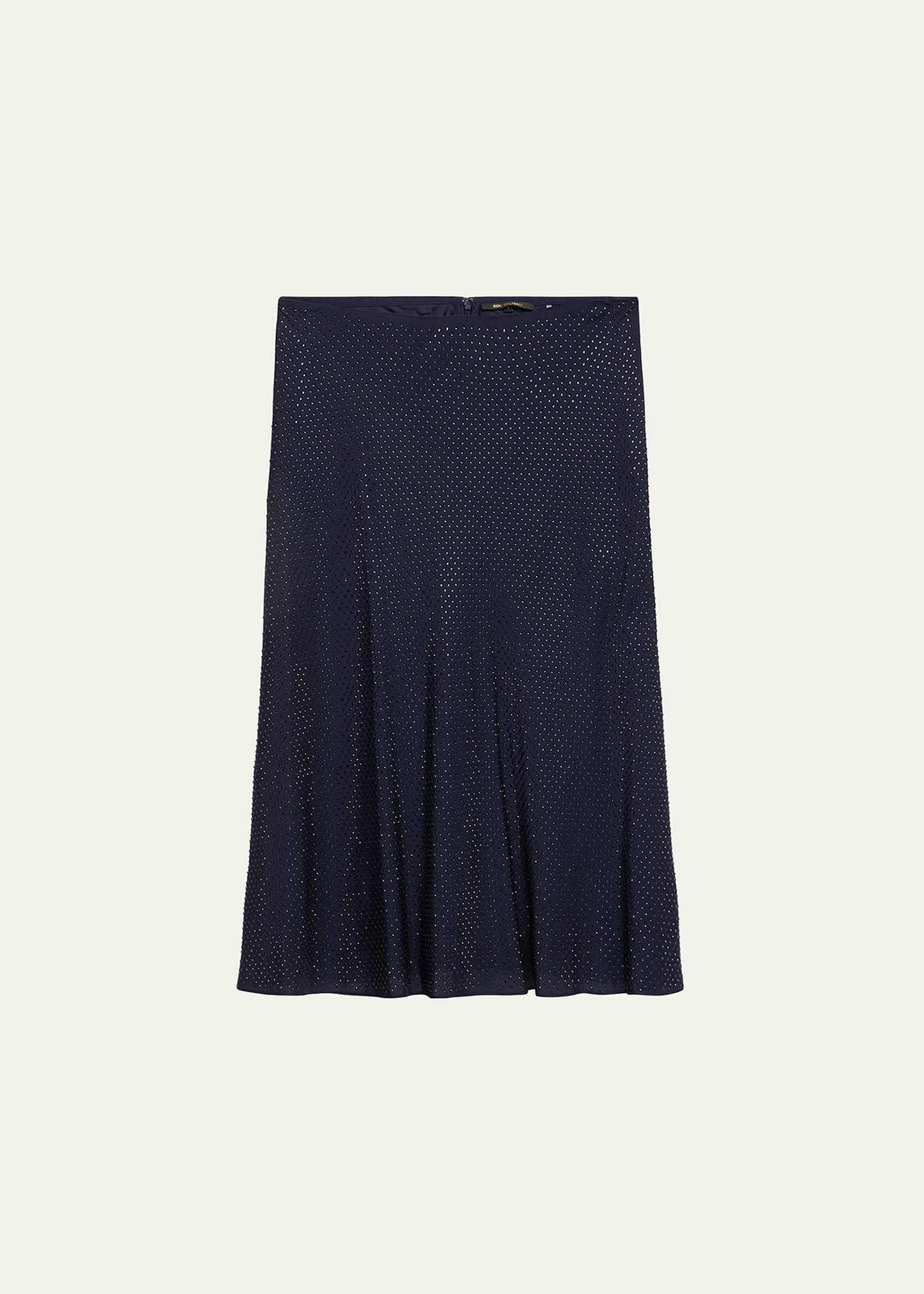 Shop Kobi Halperin Dallas Rhinestone A-line Midi Skirt In Midnight Blue