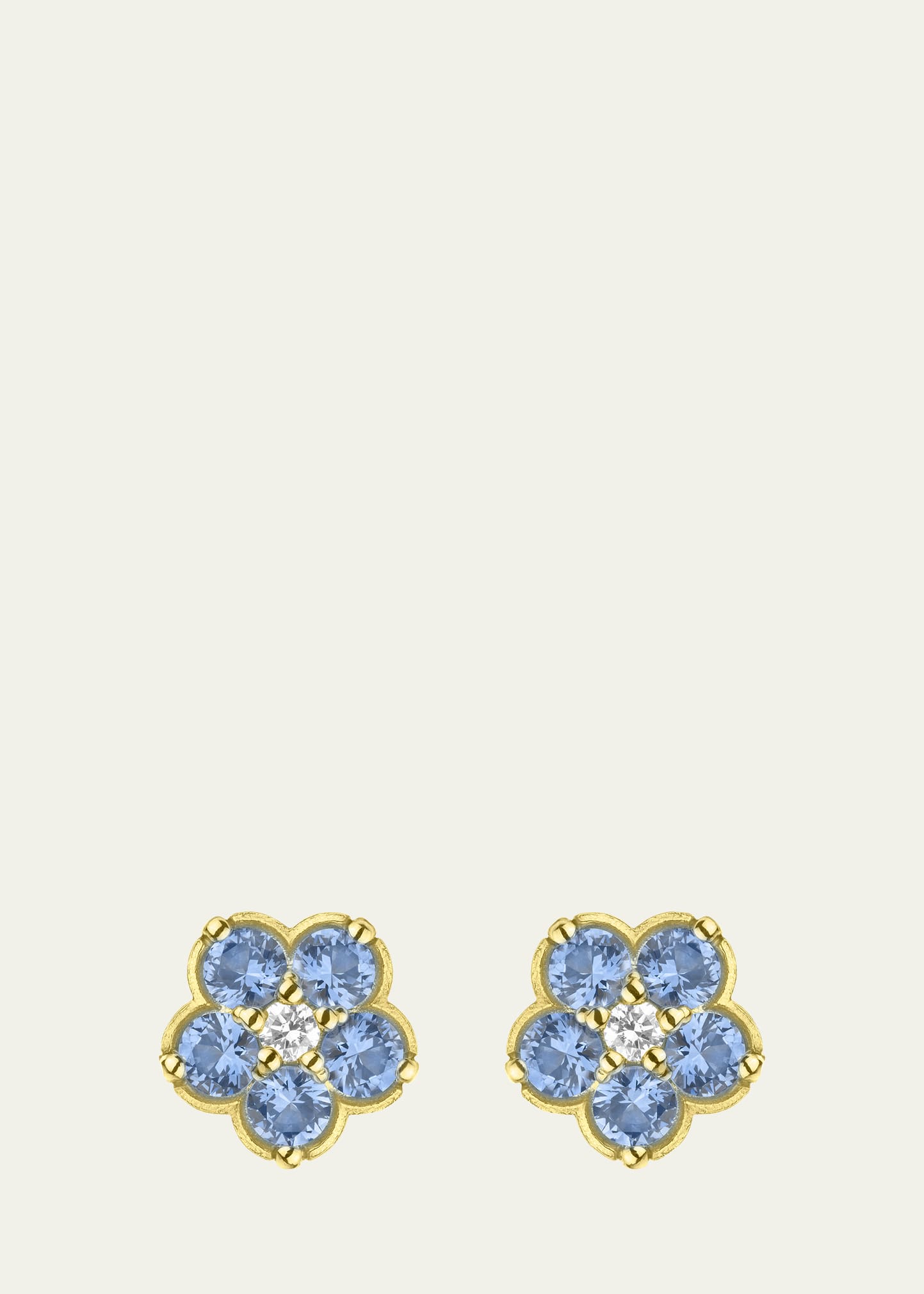 Wild Child 18k Yellow Gold Sapphire & Diamond Stud Earrings