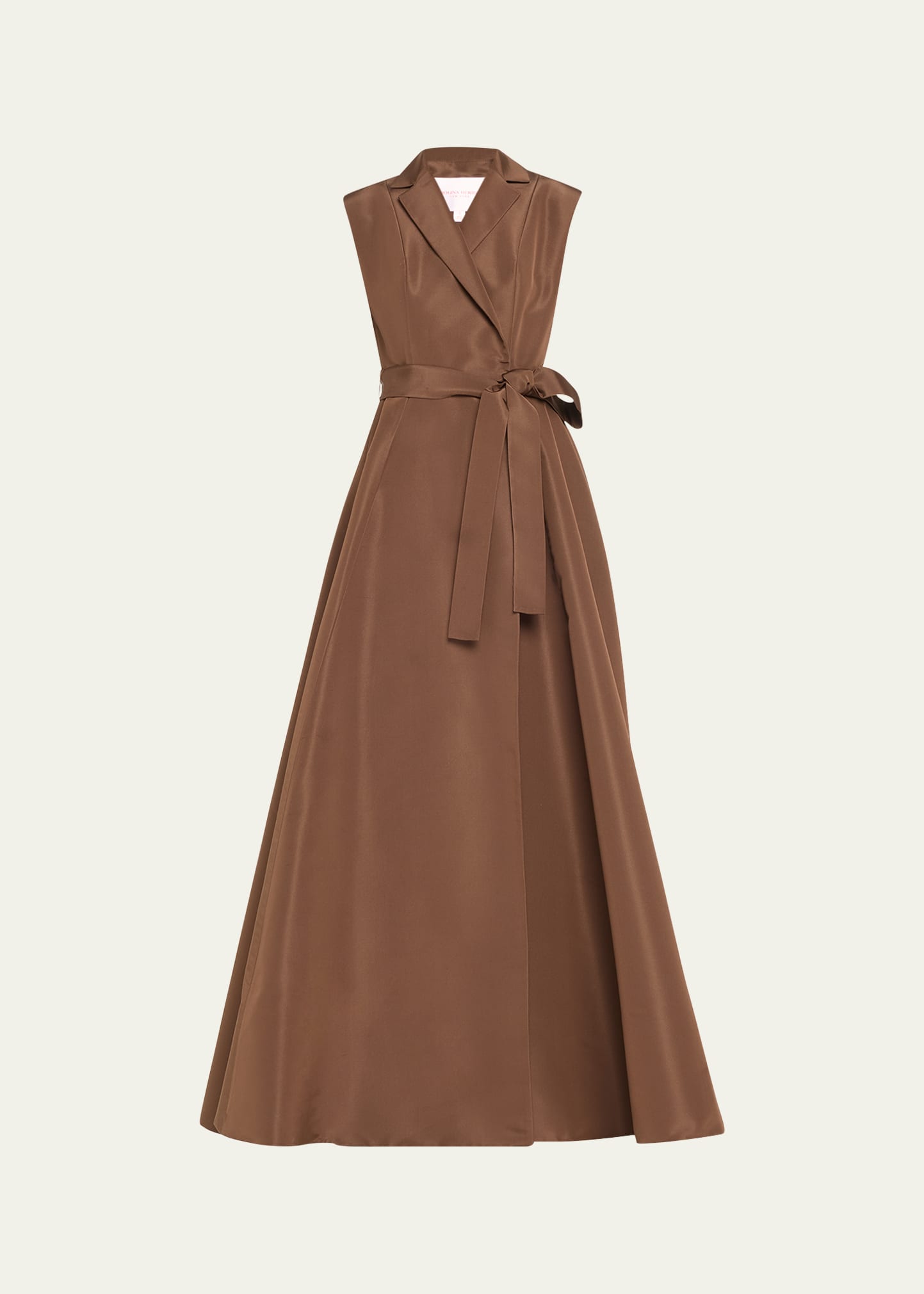 Sleeveless Trench Gown with Pockets