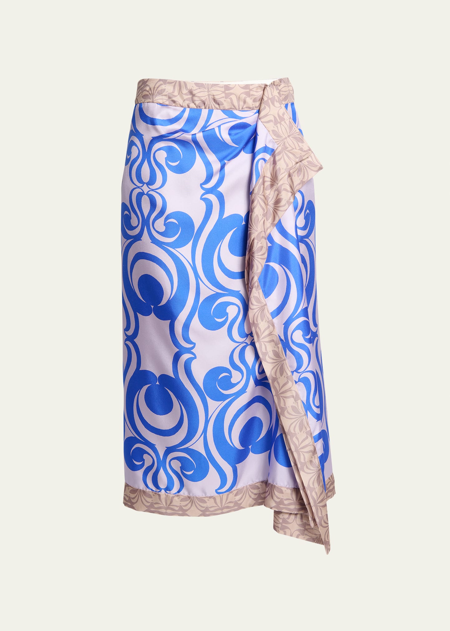 Sole Bis Silk Wrap Midi Skirt