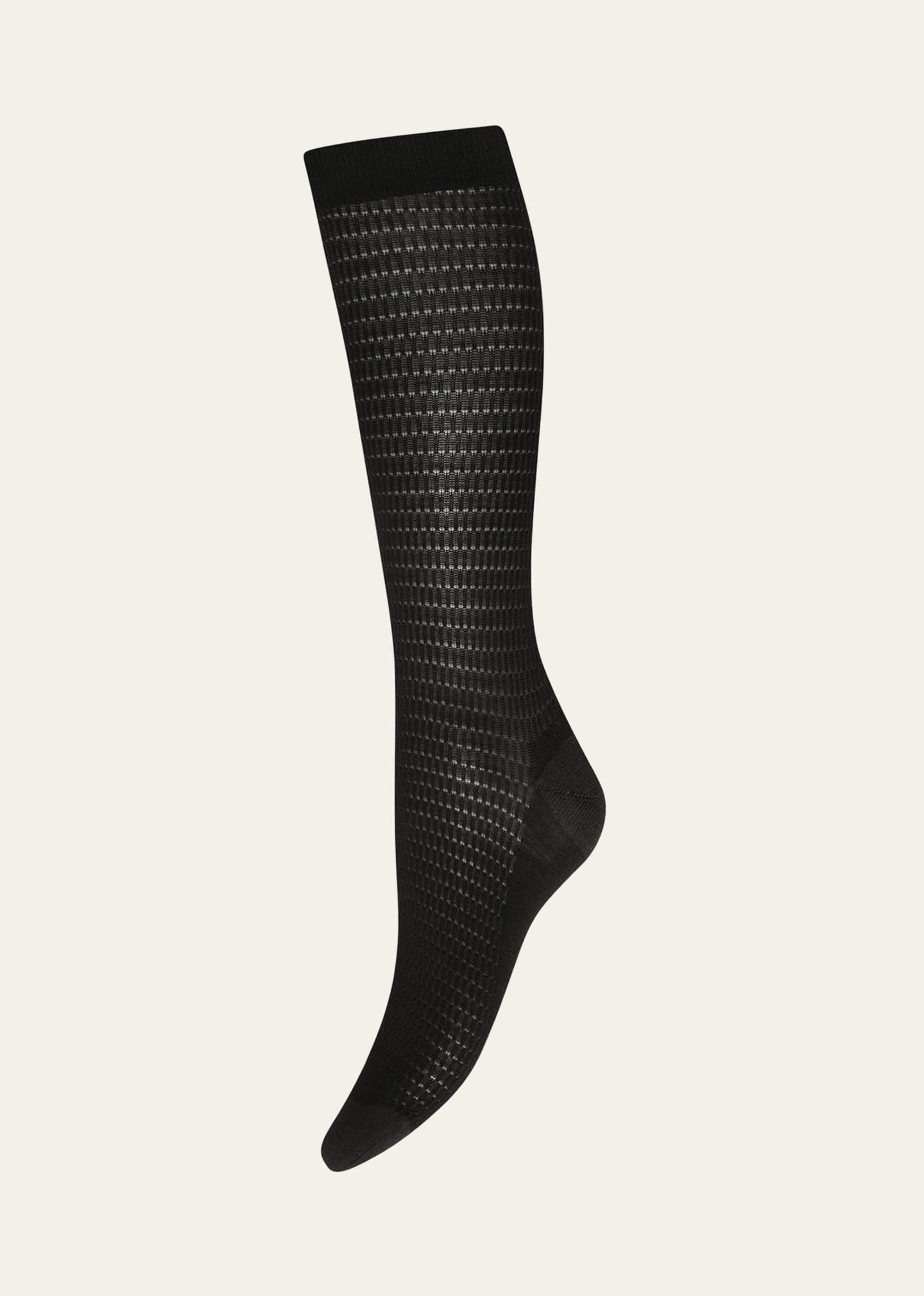 Shop Wolford Geometric Jacquard Knee-highs In Black