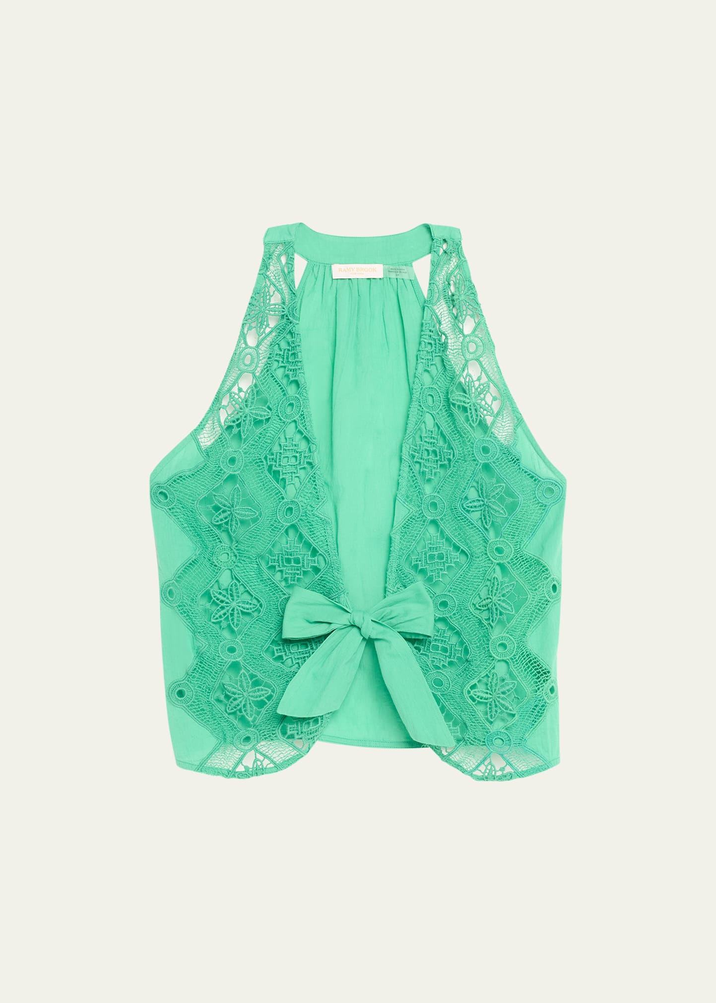 Shop Ramy Brook Macie Embroidered Blouse In Palm Green