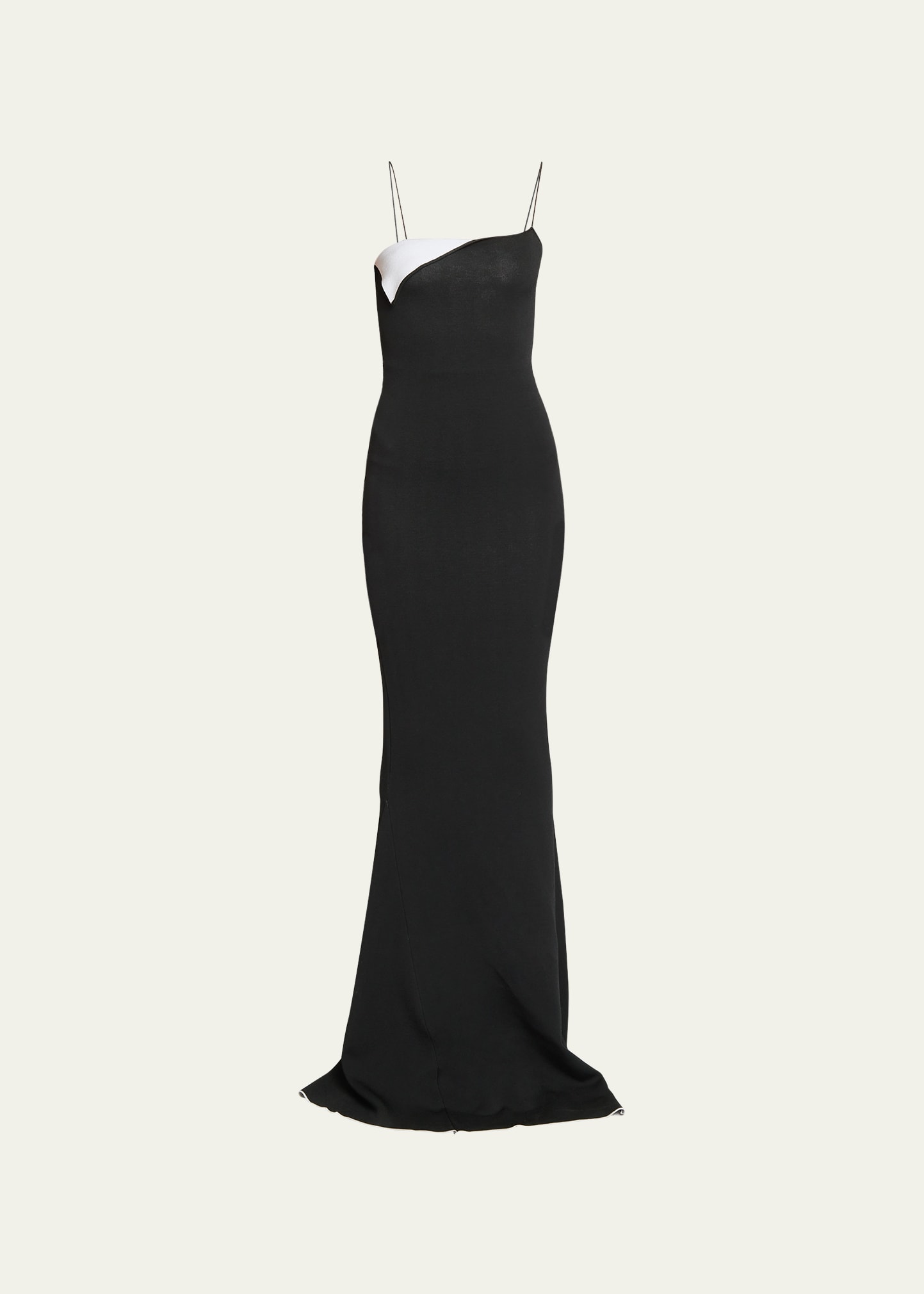 Shop Jacquemus La Robe Aro Contrast Gown In Black