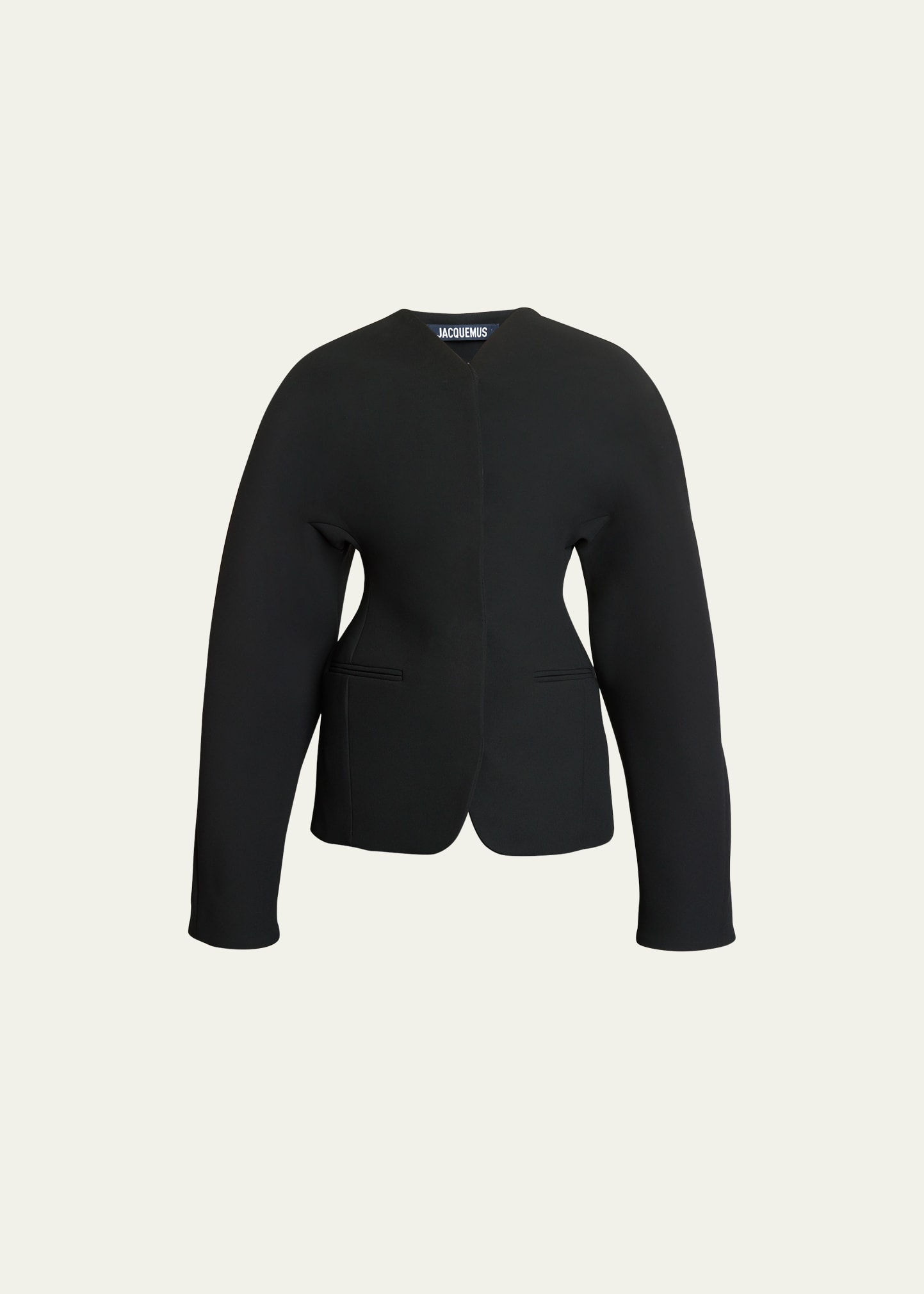 Jacquemus La Veste Ovalo Tailored Overcoat In Black