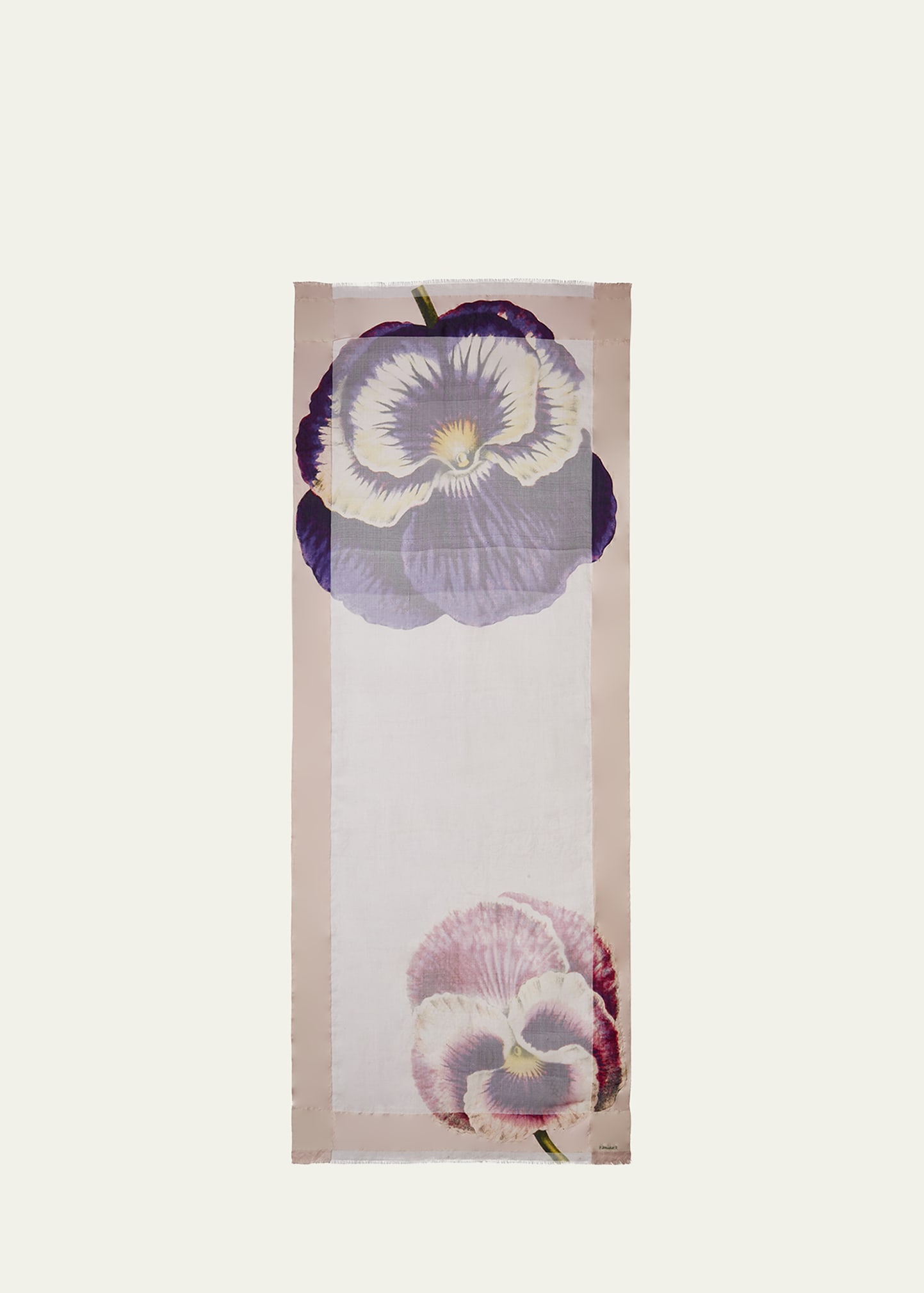 Shop Faliero Sarti Floral Print Silk Scarf In 89800 Purple