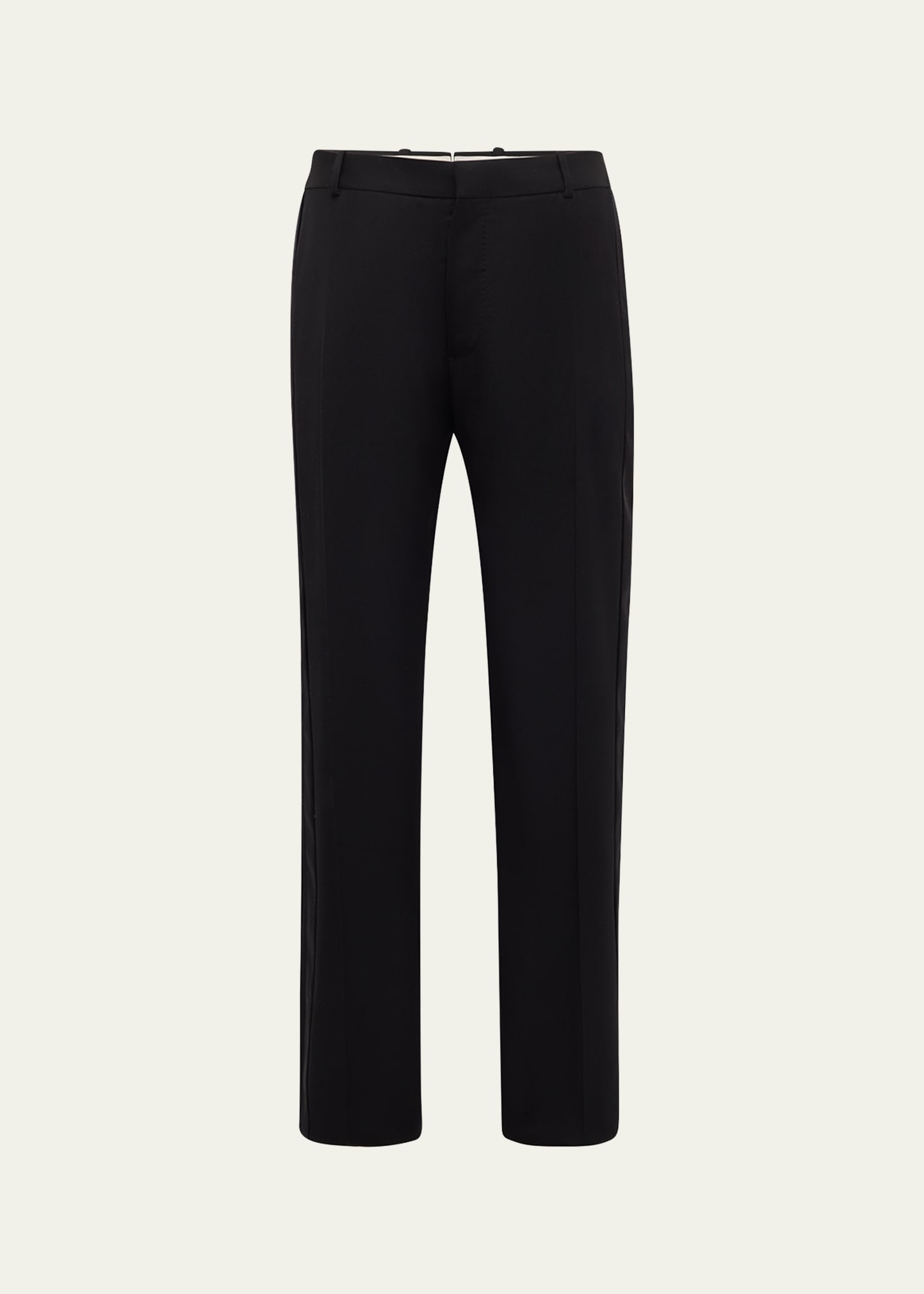 Alexander Mcqueen Wool Tuxedo Pants In Black