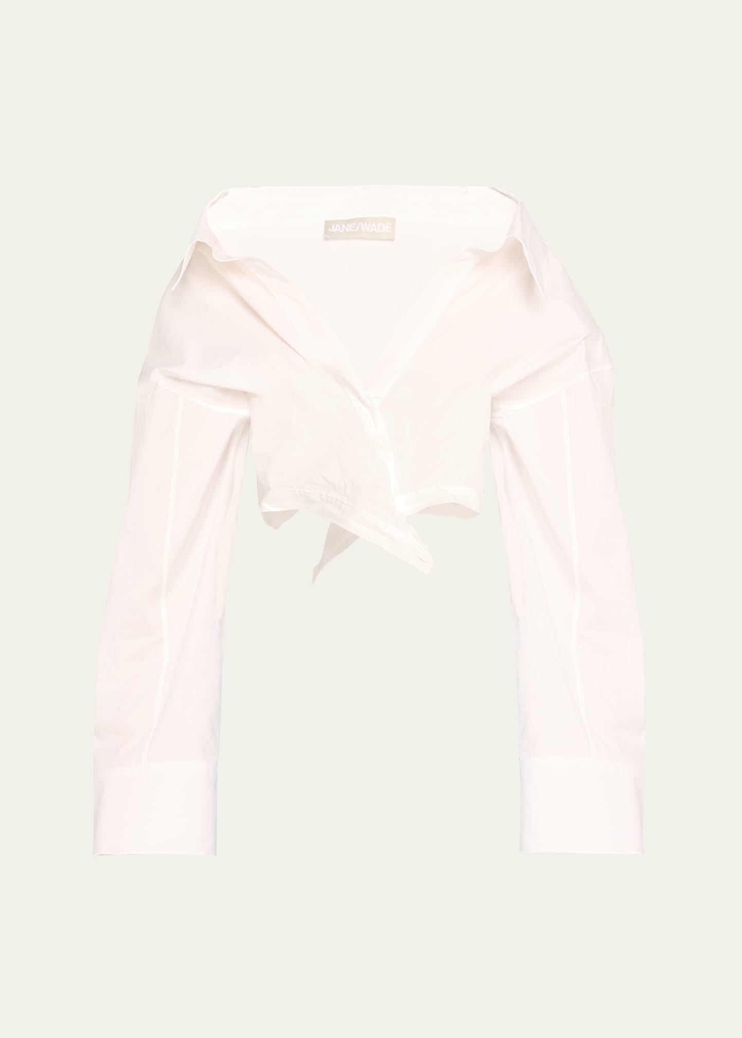 Jane Wade Long-sleeve Corset Wrap Shirt In White / Mist