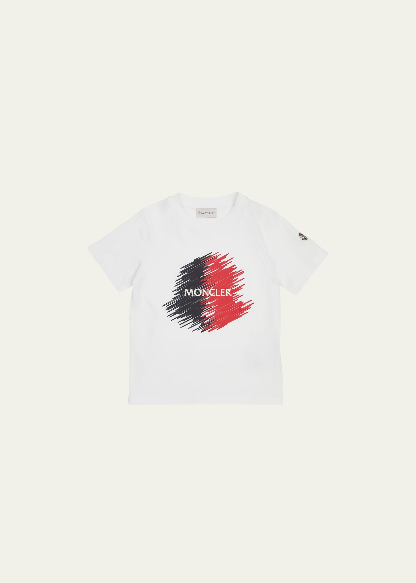 Shop Moncler Boy's Scribble Graphic Print Short-sleeve T-shirt In White