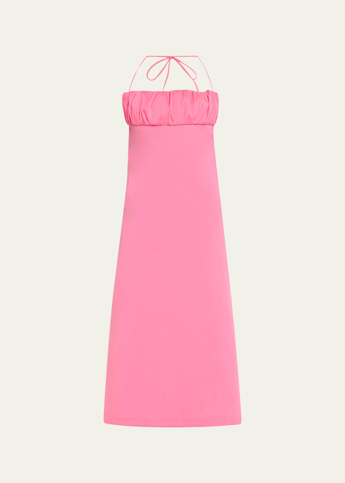 Shop Bernadette Ruched Bust Midi Dress In Framboise Pink