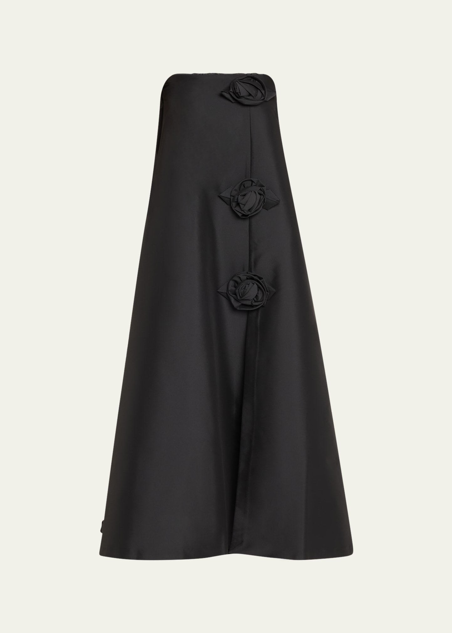 Shop Bernadette Rosette Strapless Midi Dress In Black