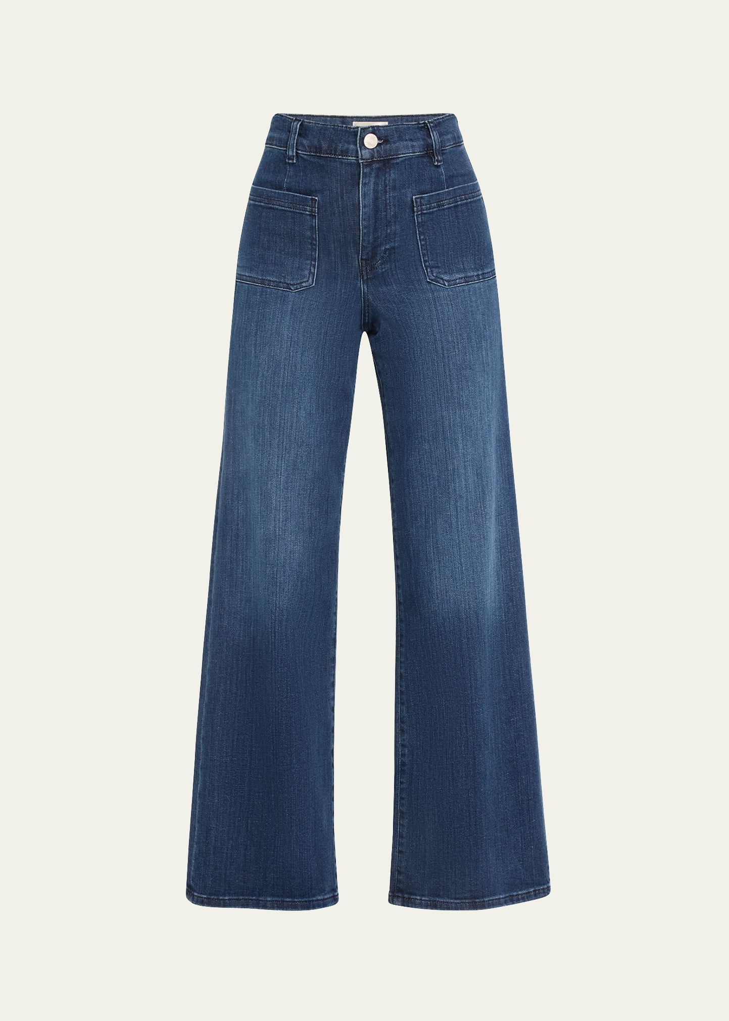 Frame Le Slim Palazzo Bardot Pocket Jeans In Thunderstorm