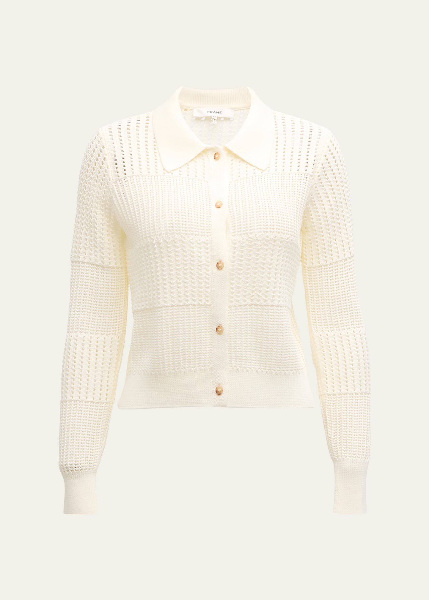 Shop Frame Shrunken Crochet Cardigan In Off White