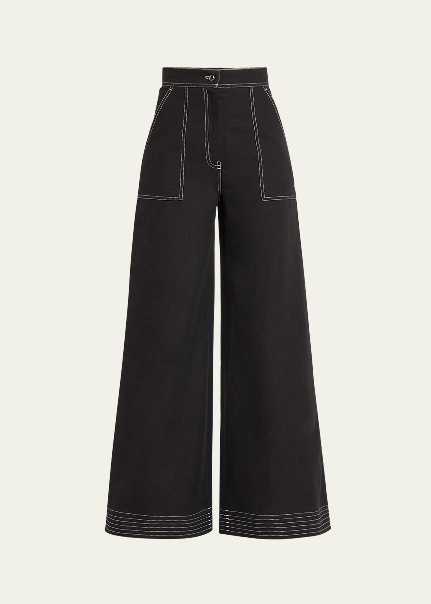 Shop Max Mara Oboli Wide-leg Trousers In Black