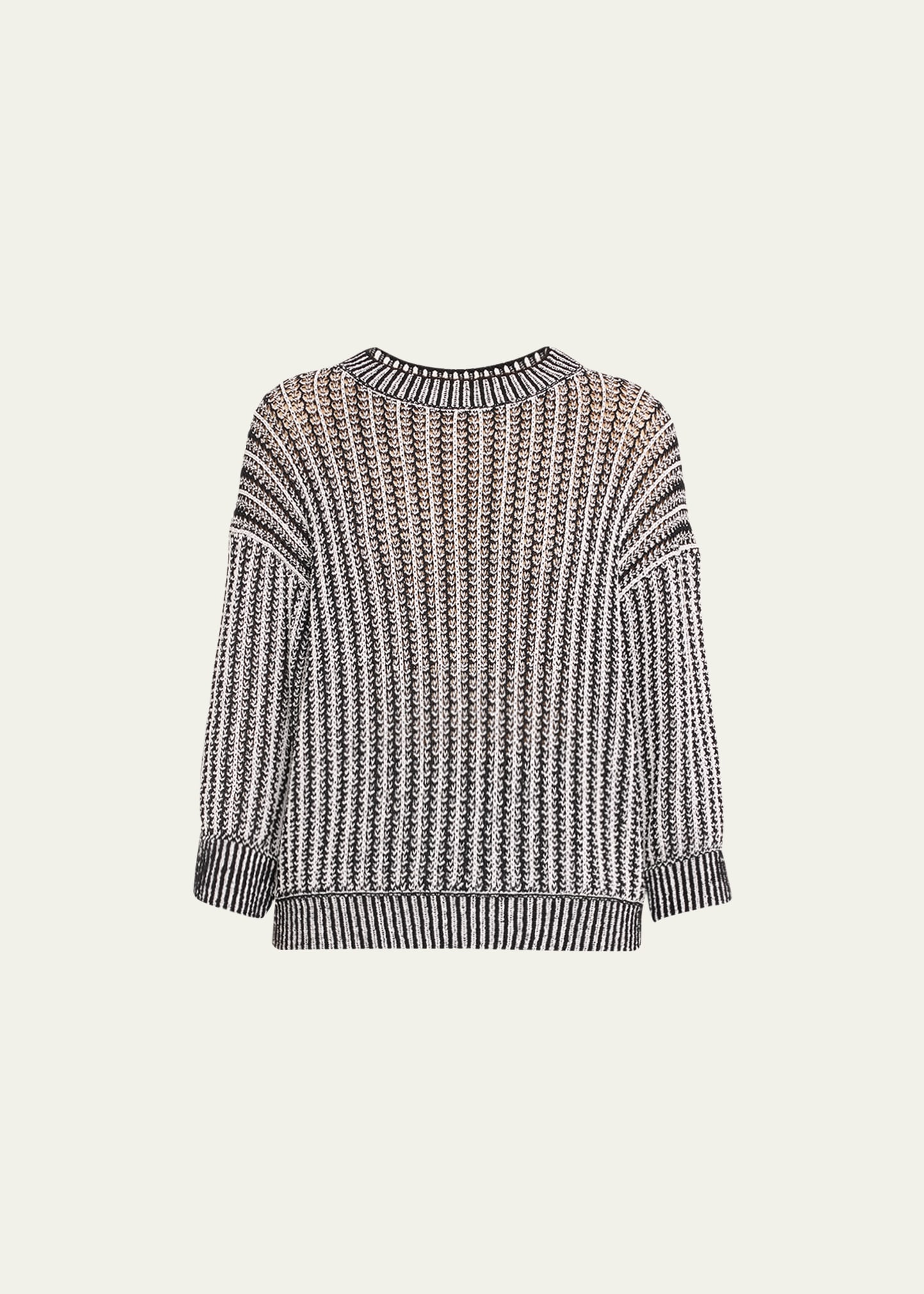 Shop Max Mara Regno Contrast Knit Sweater In White Black