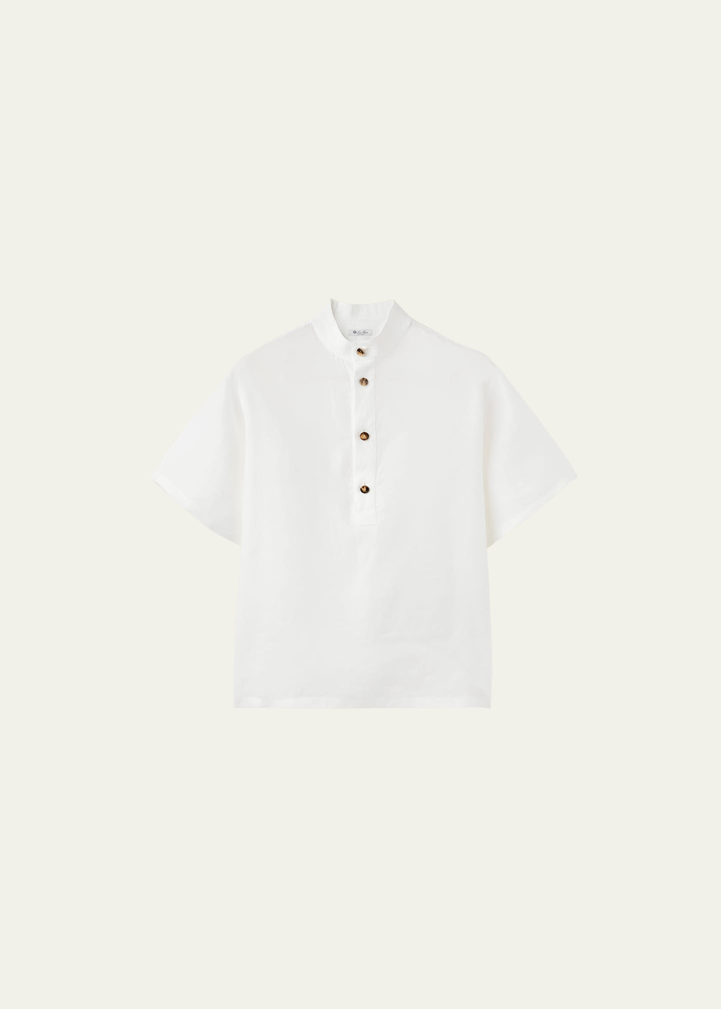 Shop Loro Piana Men's Hakusan Linen Short-sleeve Shirt In Optical White