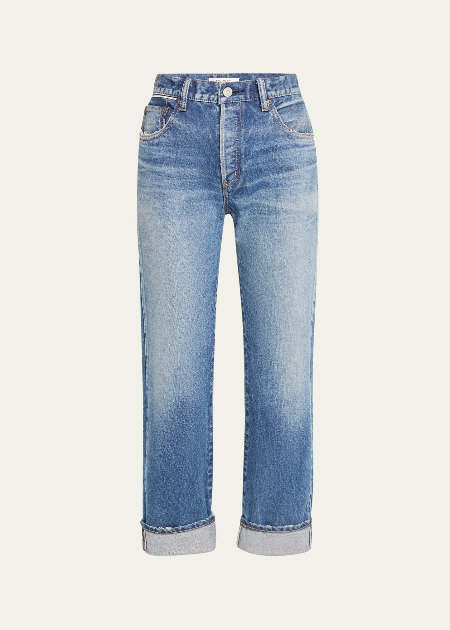 Moussy Vintage Foxwood Straight-leg Jeans In Blu