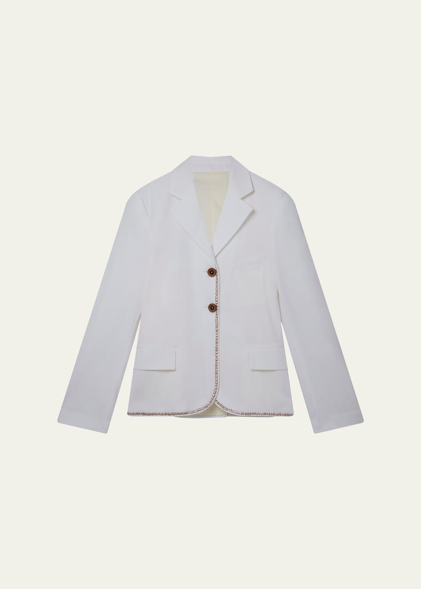 Shop Wales Bonner Truth Embellished-trim Jacket In White