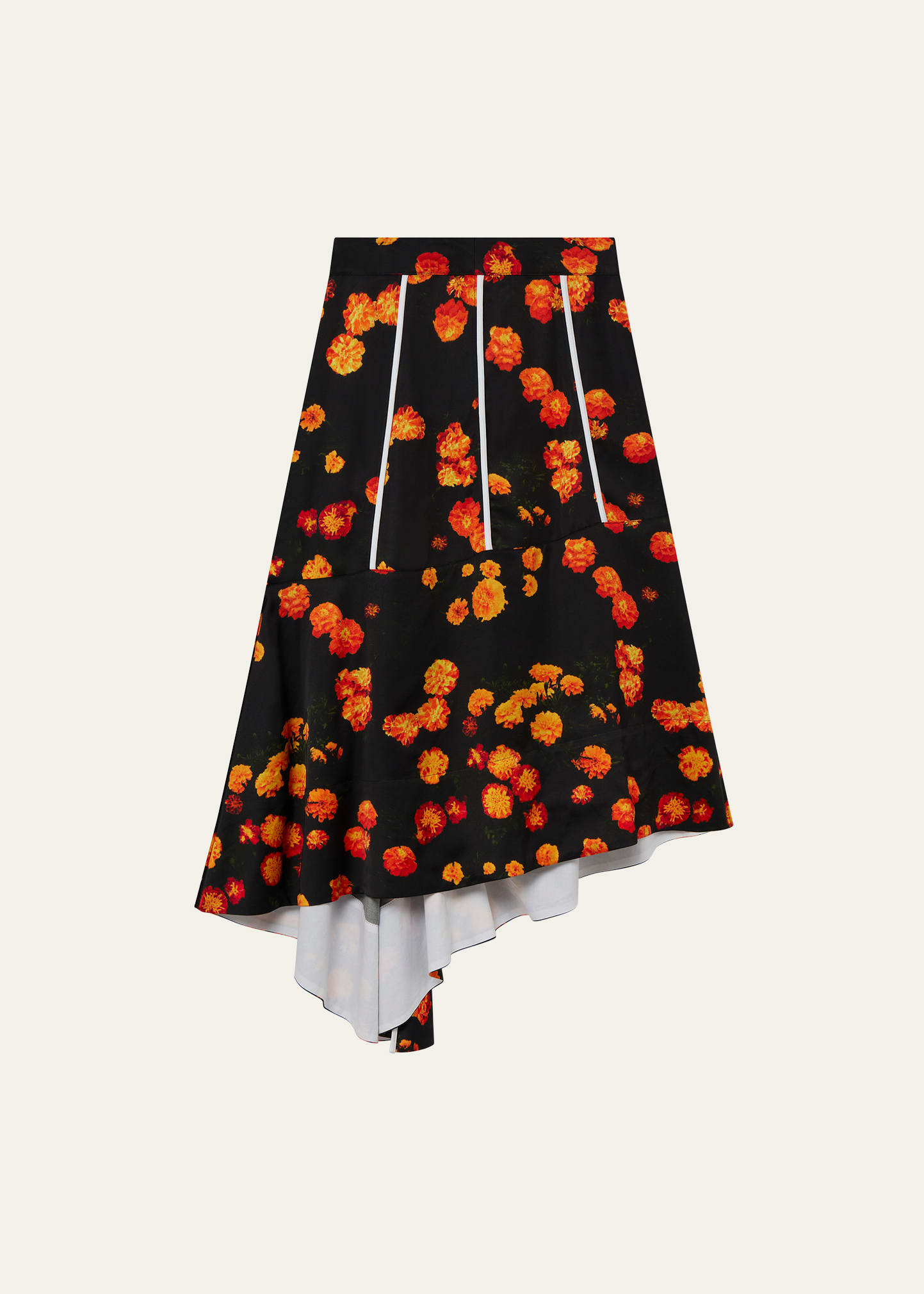 Wales Bonner Hope Floral-print High-low Skirt In Marigold Flowers