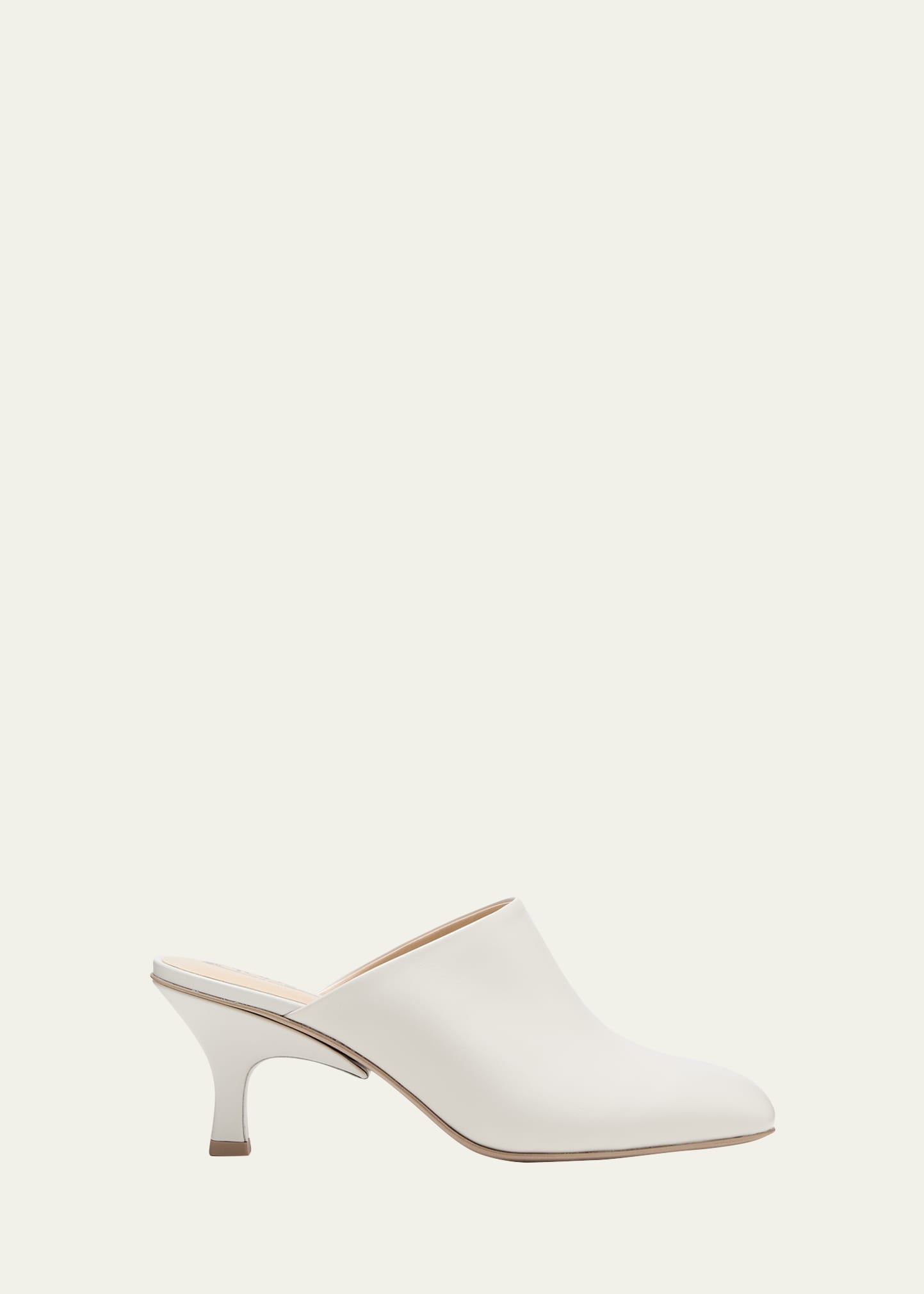 Shop Tod's Leather Slide Mules In Bianco Calce