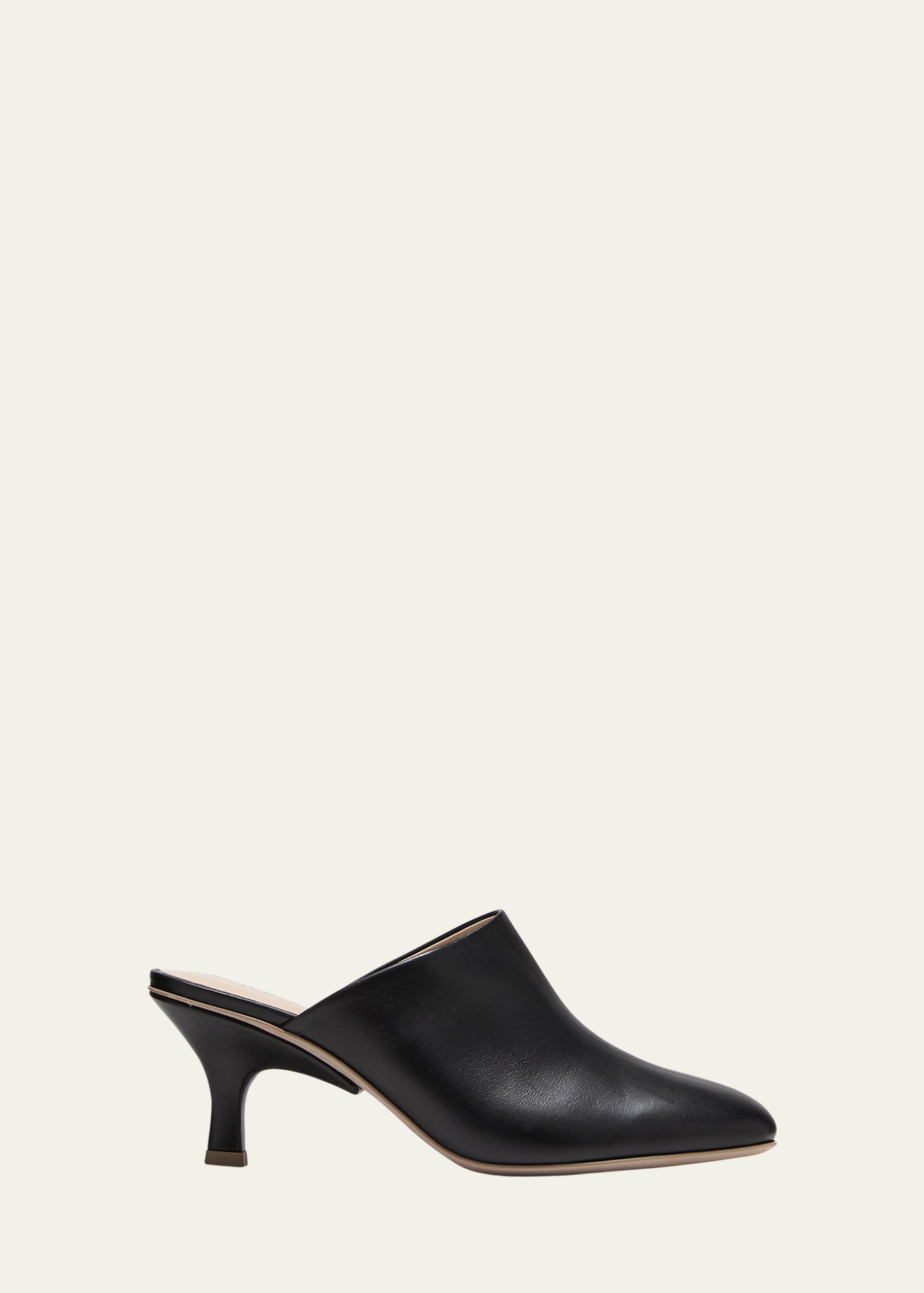 Shop Tod's Sleek Leather Slide Mules In Nero