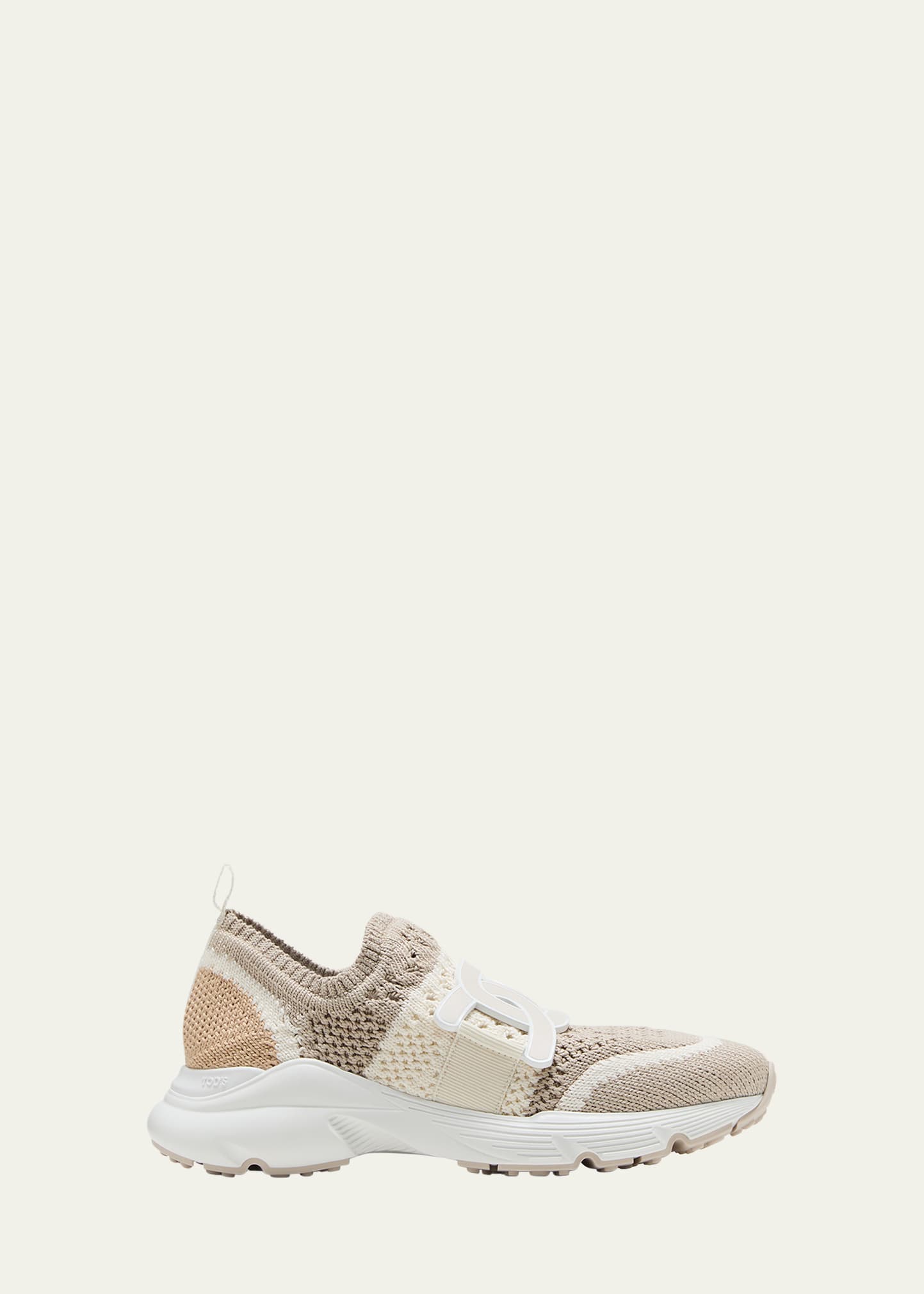 Shop Tod's Stretch Woven Cotton Runner Sneakers In C803 C016 C600
